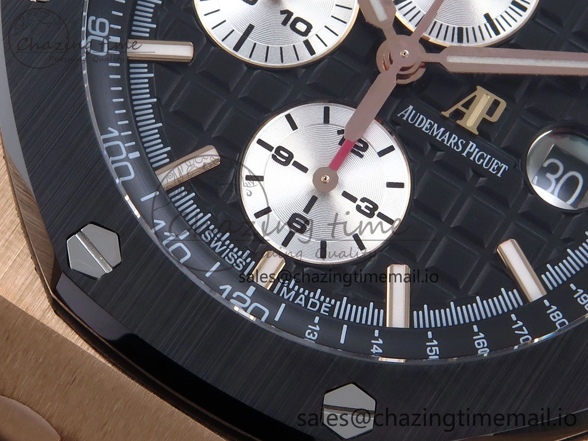 Royal Oak Offshore 44mm Black Ceramic RG TKF 1:1 Best Edition Black RG Dial on Black Rubber Strap A3126