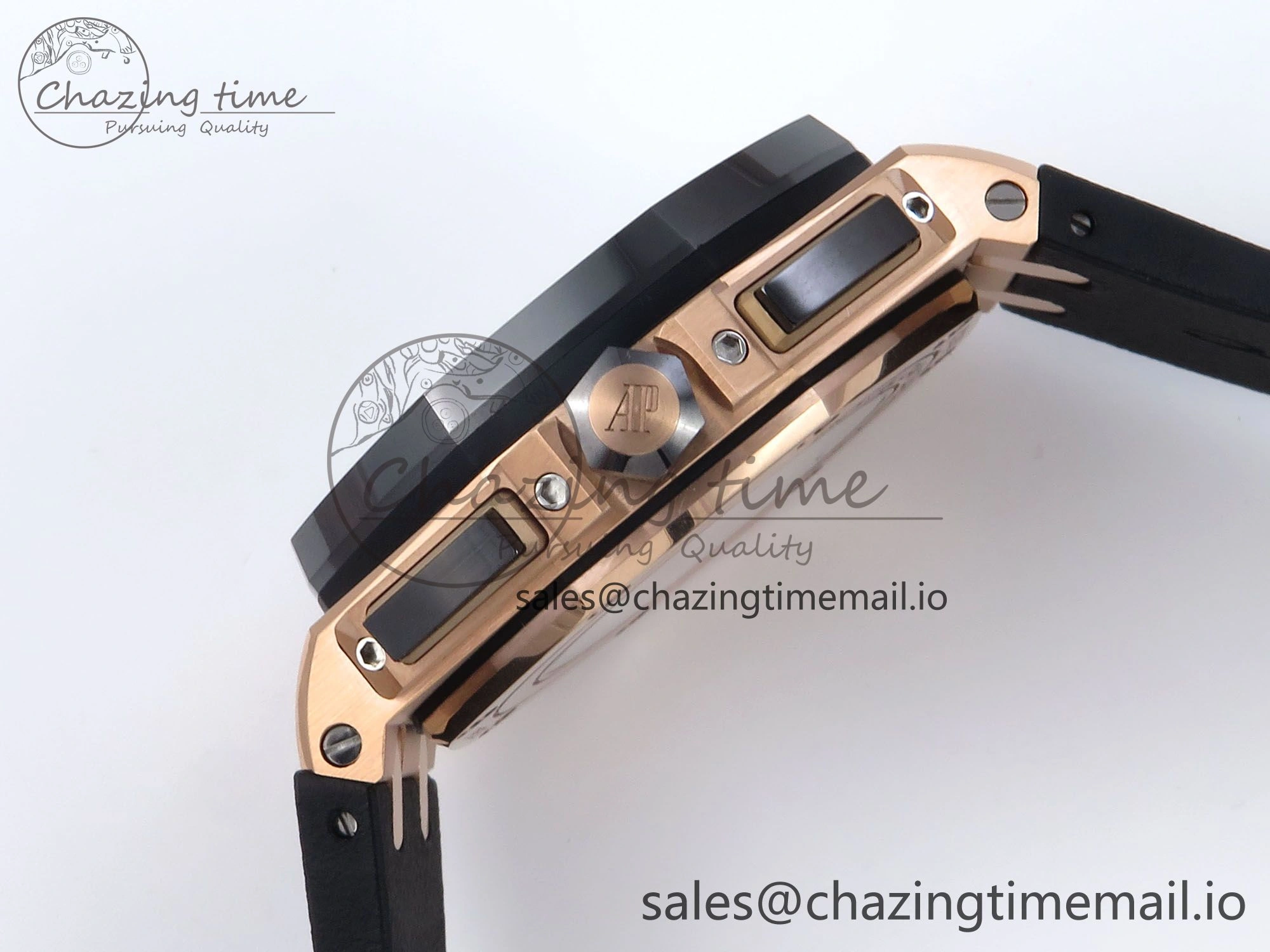 Royal Oak Offshore 44mm Black Ceramic RG TKF 1:1 Best Edition Black RG Dial on Black Rubber Strap A3126