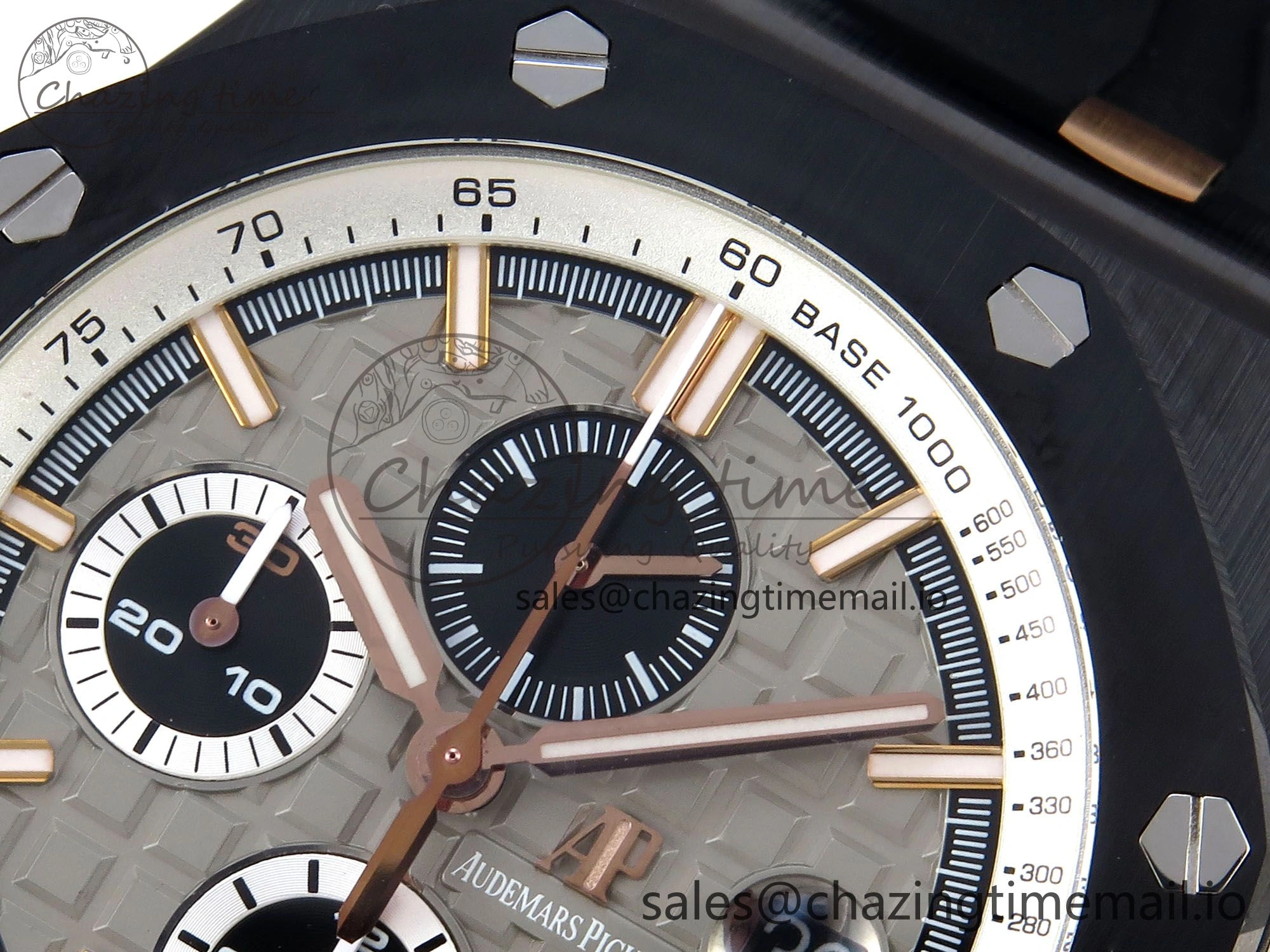 Royal Oak Offshore 44mm Black Ceramic RG TKF 1:1 Best Edition Gray Dial on Black Rubber Strap A3126