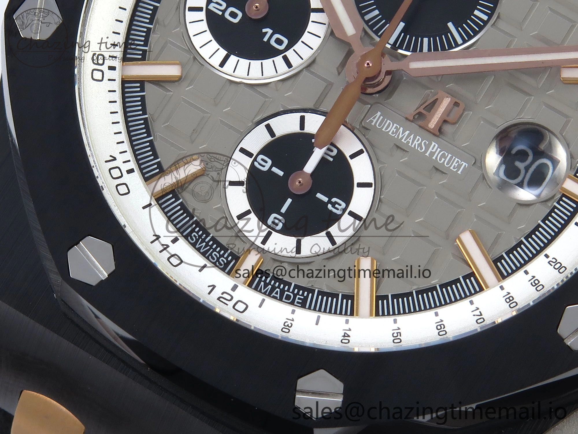 Royal Oak Offshore 44mm Black Ceramic RG TKF 1:1 Best Edition Gray Dial on Black Rubber Strap A3126