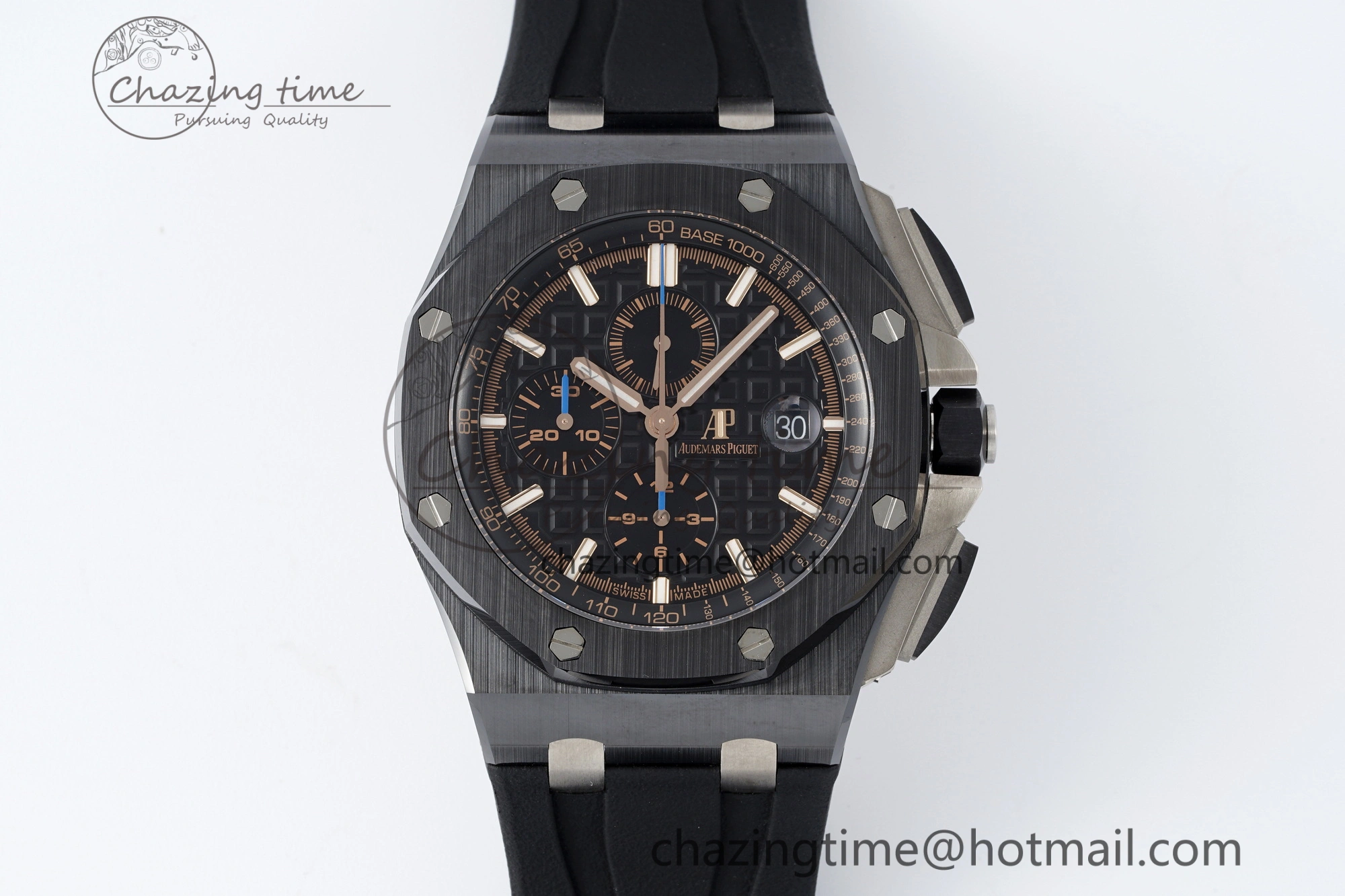 Royal Oak Offshore 44mm Black Ceramic RSF 1:1 Best Edition Black Dial on Rubber Strap A3126 V2