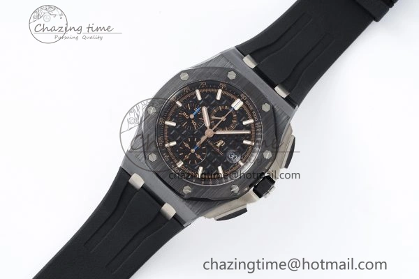 Royal Oak Offshore 44mm Black Ceramic RSF 1:1 Best Edition Black Dial on Rubber Strap A3126 V2