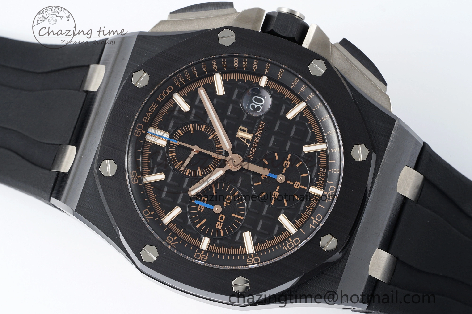 Royal Oak Offshore 44mm Black Ceramic RSF 1:1 Best Edition Black Dial on Rubber Strap A3126 V2