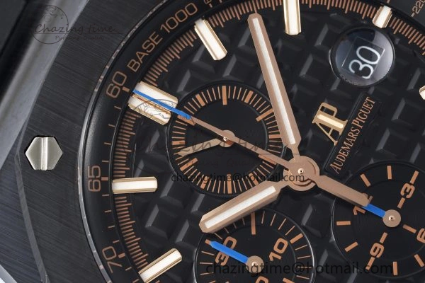 Royal Oak Offshore 44mm Black Ceramic RSF 1:1 Best Edition Black Dial on Rubber Strap A3126 V2