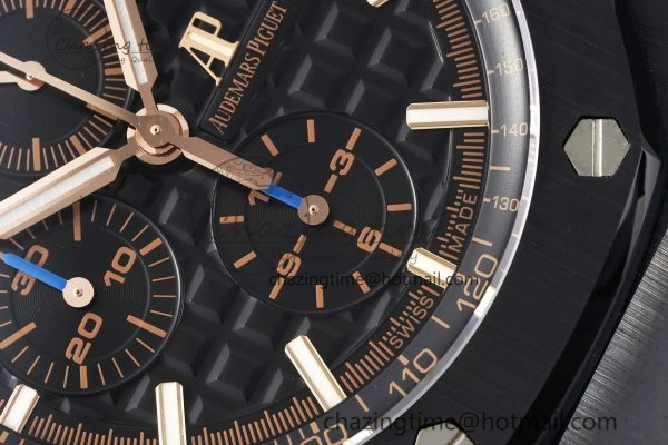 Royal Oak Offshore 44mm Black Ceramic RSF 1:1 Best Edition Black Dial on Rubber Strap A3126 V2