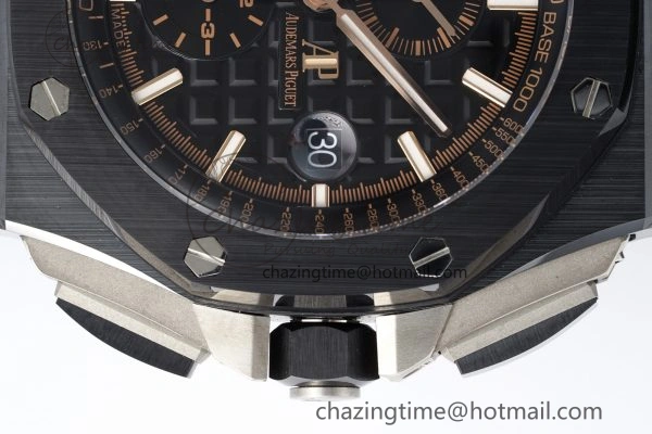 Royal Oak Offshore 44mm Black Ceramic RSF 1:1 Best Edition Black Dial on Rubber Strap A3126 V2
