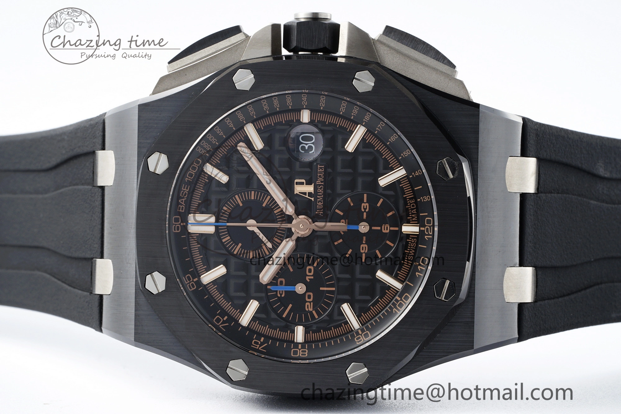 Royal Oak Offshore 44mm Black Ceramic RSF 1:1 Best Edition Black Dial on Rubber Strap A3126 V2