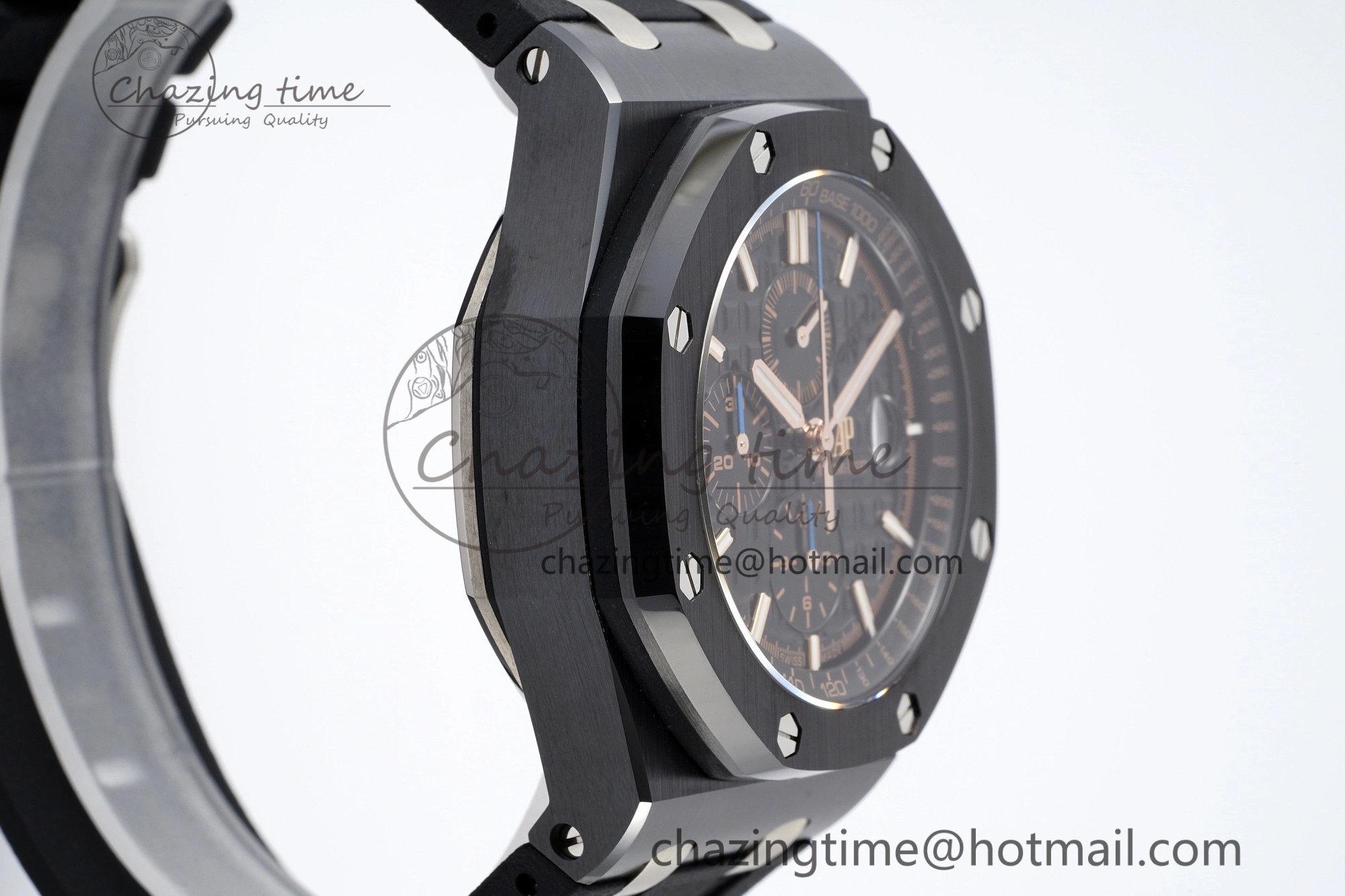 Royal Oak Offshore 44mm Black Ceramic RSF 1:1 Best Edition Black Dial on Rubber Strap A3126 V2