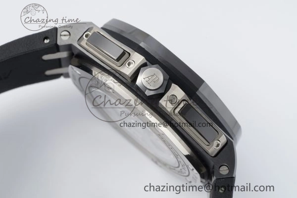 Royal Oak Offshore 44mm Black Ceramic RSF 1:1 Best Edition Black Dial on Rubber Strap A3126 V2
