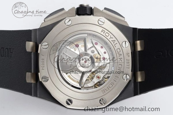 Royal Oak Offshore 44mm Black Ceramic RSF 1:1 Best Edition Black Dial on Rubber Strap A3126 V2