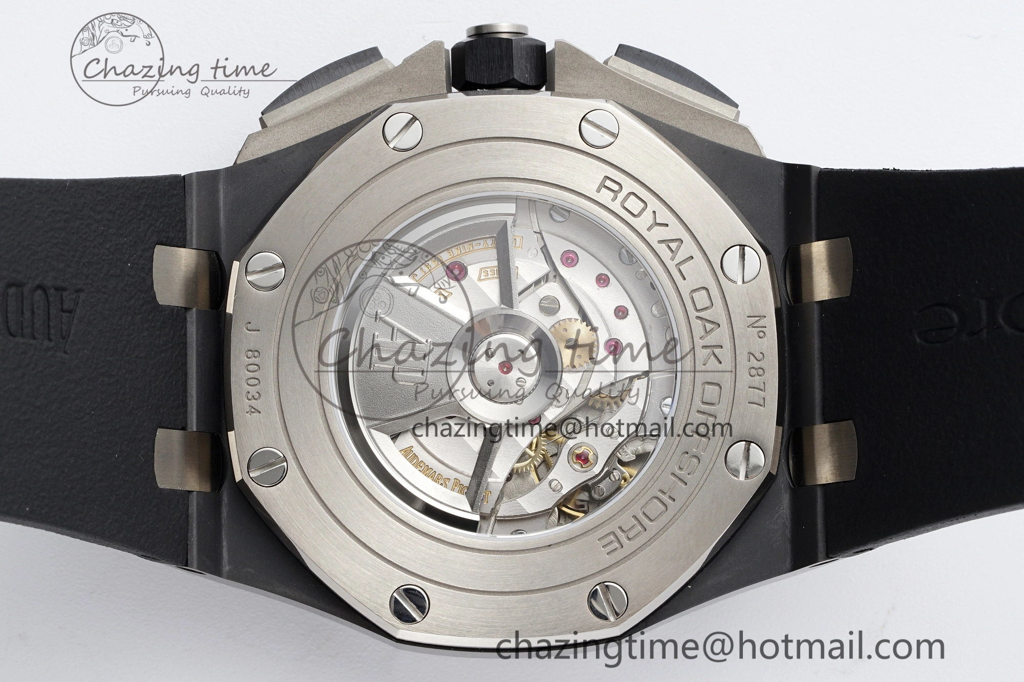 Royal Oak Offshore 44mm Black Ceramic RSF 1:1 Best Edition Black Dial on Rubber Strap A3126 V2