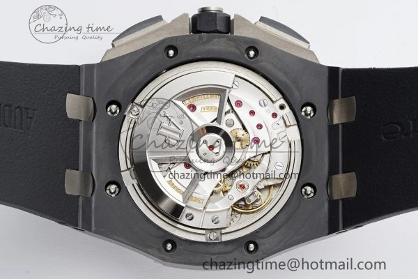 Royal Oak Offshore 44mm Black Ceramic RSF 1:1 Best Edition Black Dial on Rubber Strap A3126 V2