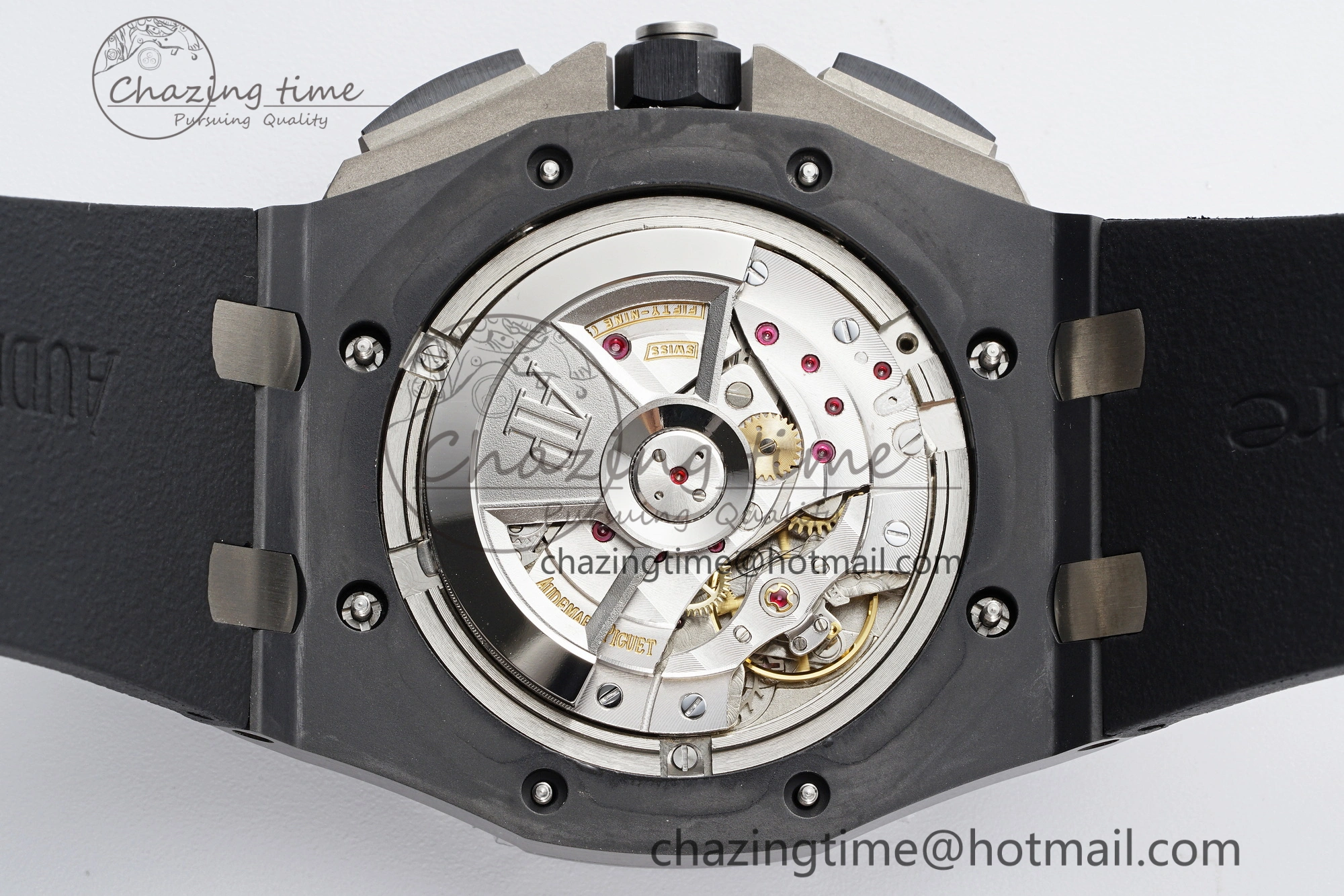 Royal Oak Offshore 44mm Black Ceramic RSF 1:1 Best Edition Black Dial on Rubber Strap A3126 V2