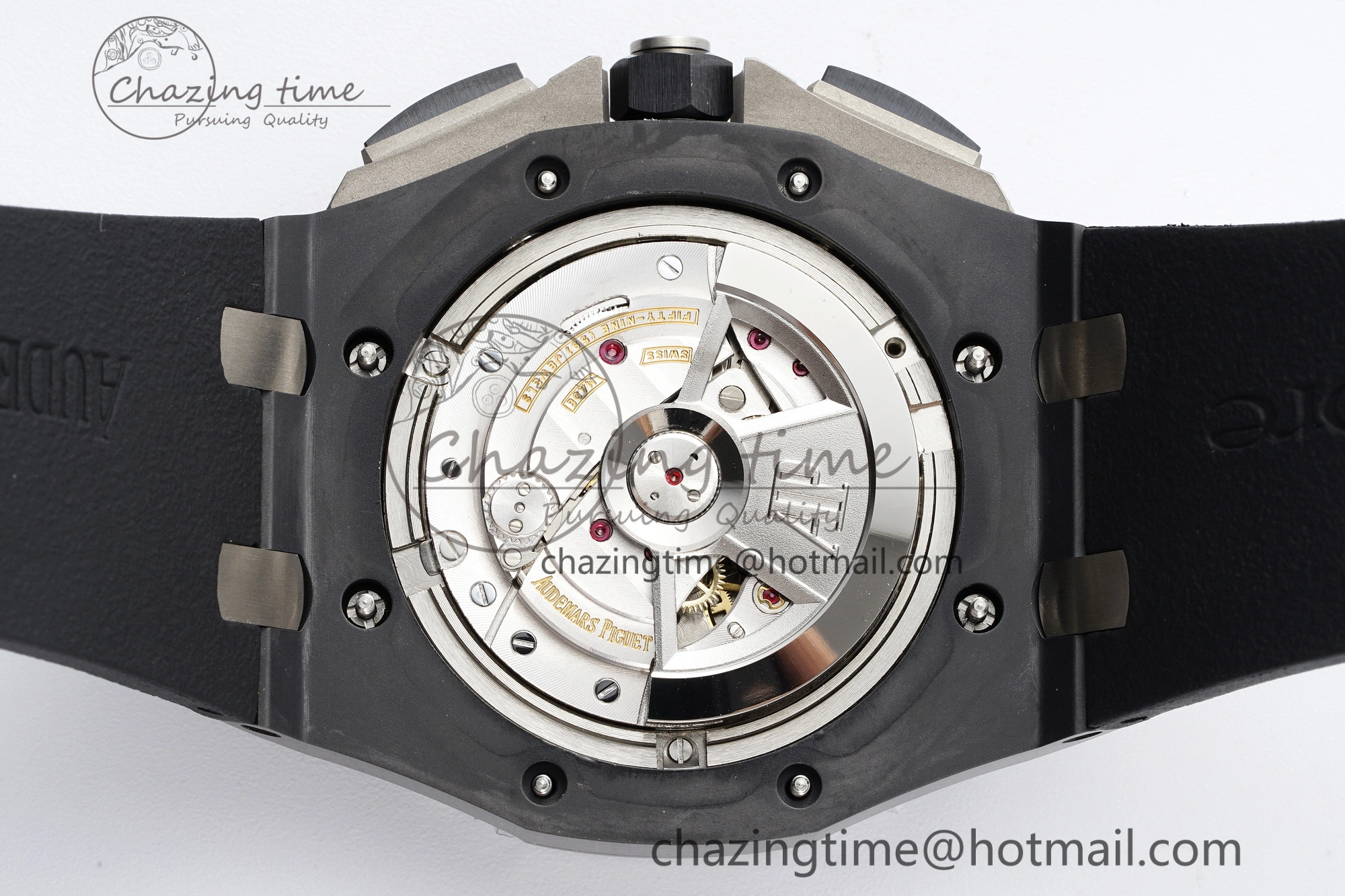 Royal Oak Offshore 44mm Black Ceramic RSF 1:1 Best Edition Black Dial on Rubber Strap A3126 V2