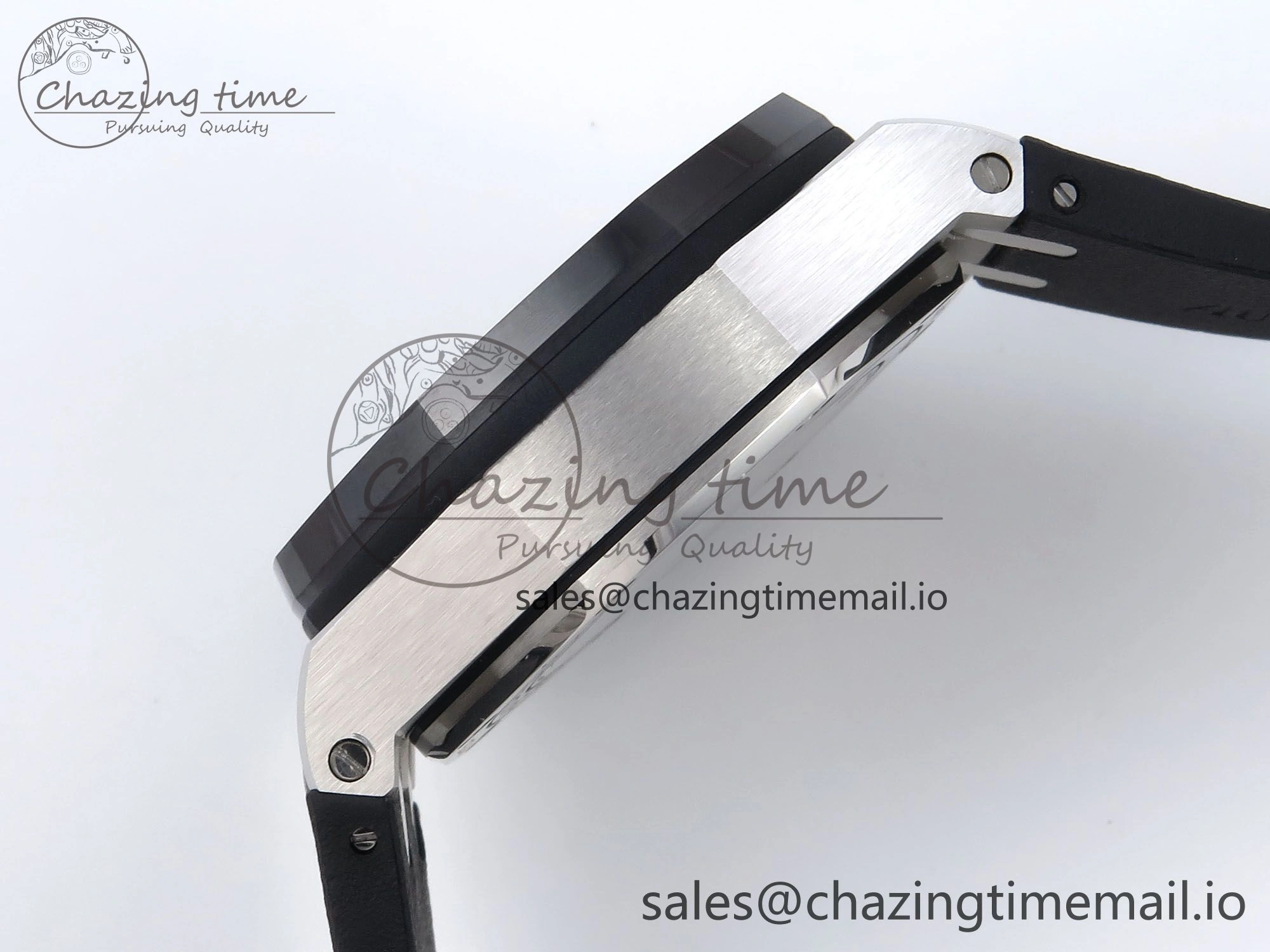 Royal Oak Offshore 44mm Black Ceramic SS TKF 1:1 Best Edition Black SS Dial on Black Rubber Strap A3126