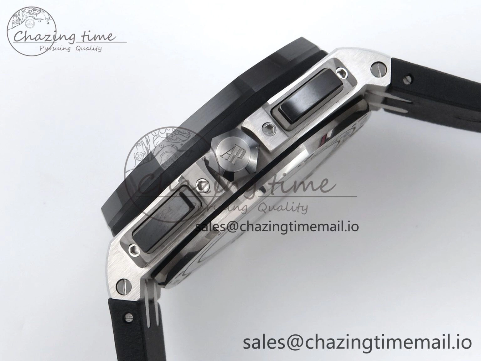 Royal Oak Offshore 44mm Black Ceramic SS TKF 1:1 Best Edition Black SS Dial on Black Rubber Strap A3126