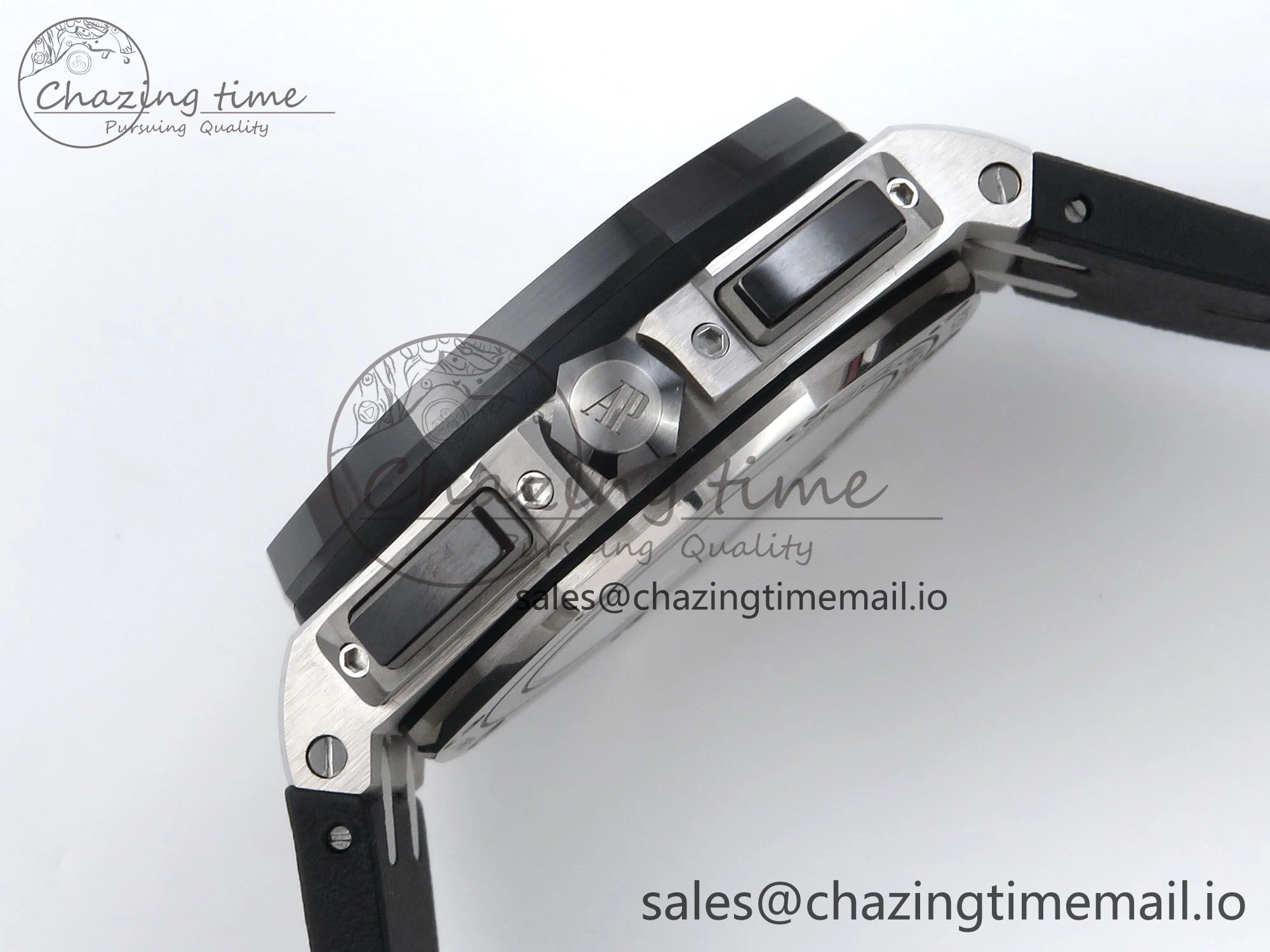 Royal Oak Offshore 44mm Black Ceramic SS TKF 1:1 Best Edition Black SS Dial on Black Rubber Strap A3126