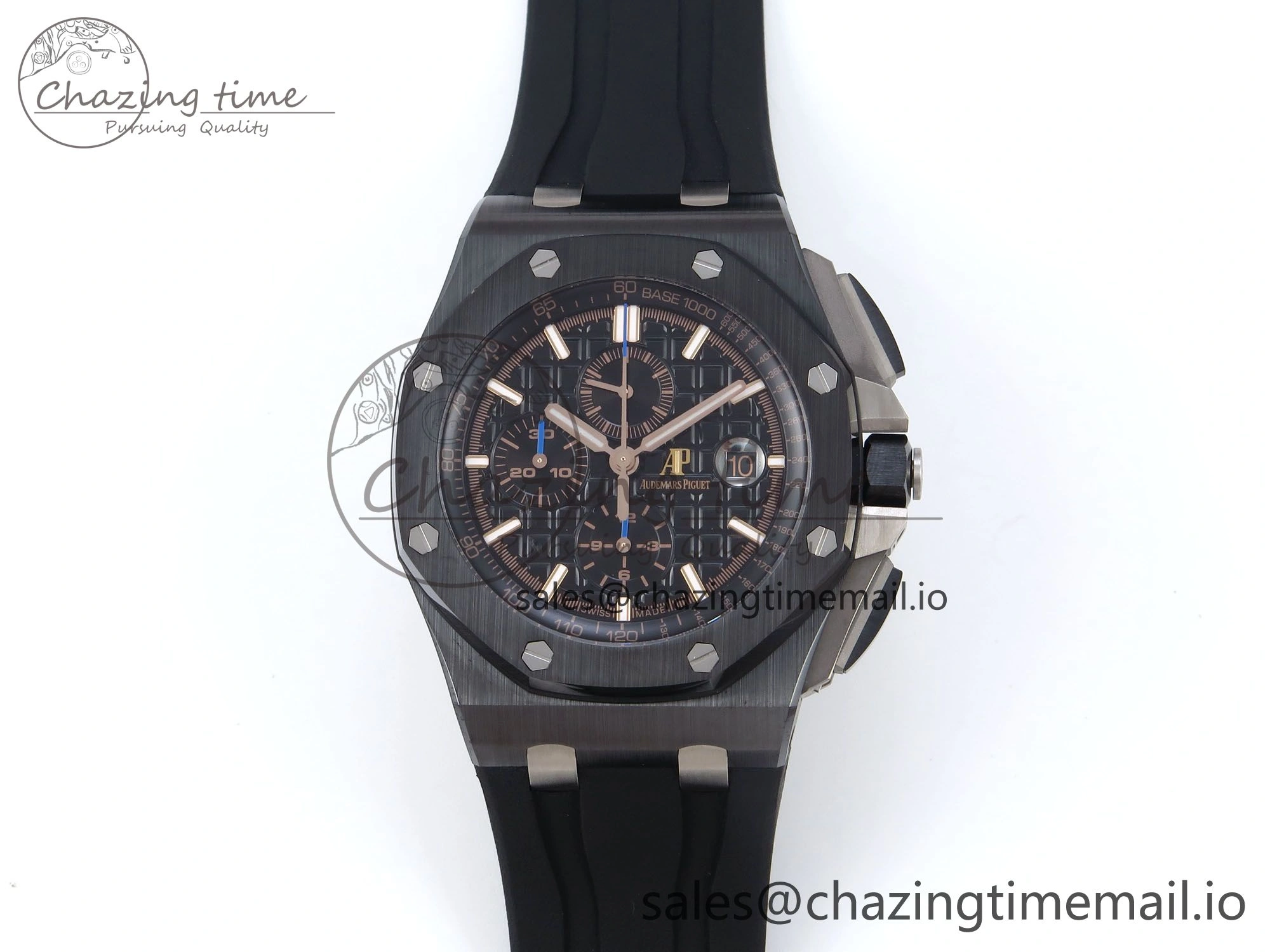 Royal Oak Offshore 44mm Black Ceramic TKF 1:1 Best Edition Black Dial on Black Rubber Strap A3126