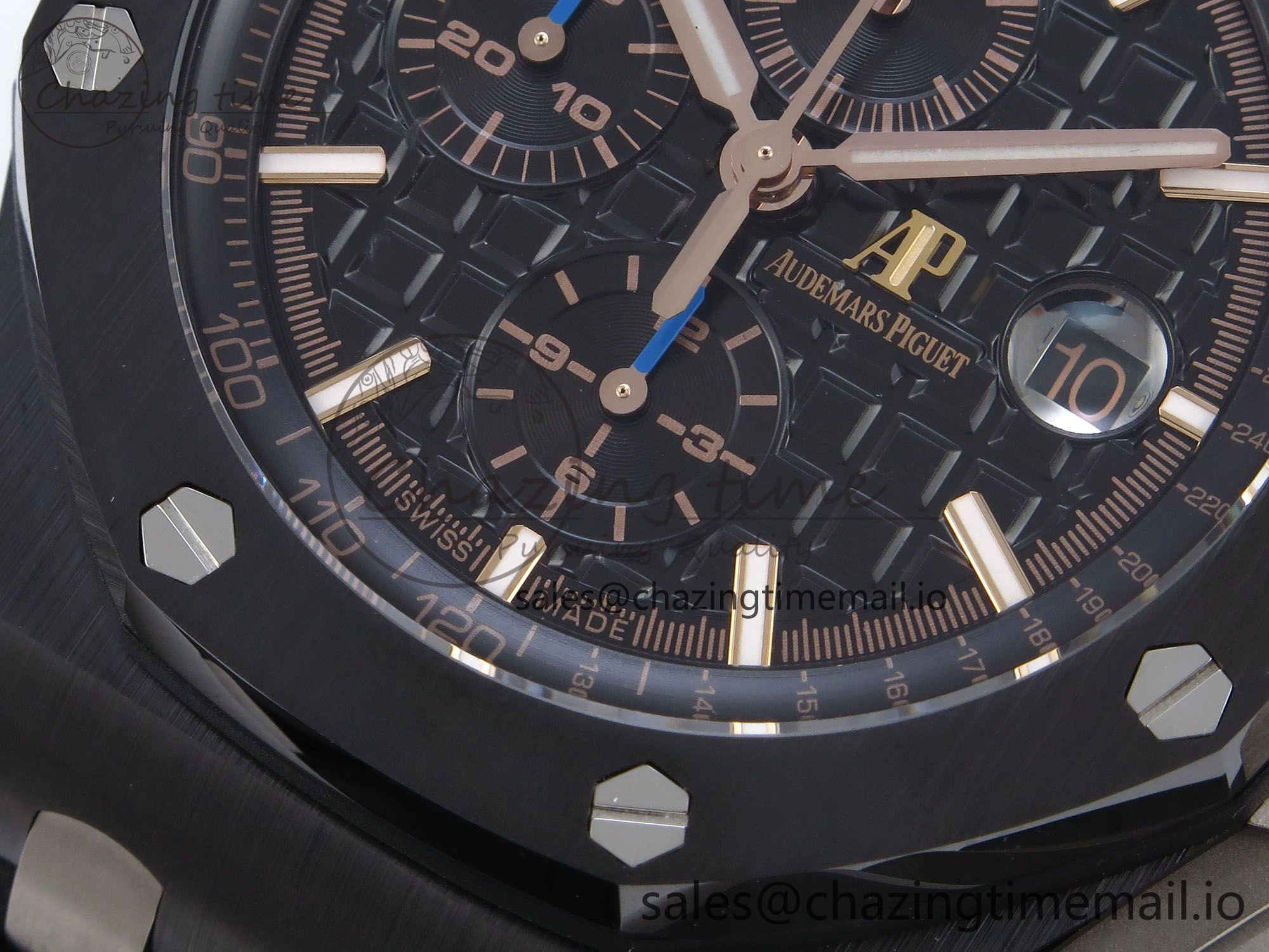 Royal Oak Offshore 44mm Black Ceramic TKF 1:1 Best Edition Black Dial on Black Rubber Strap A3126