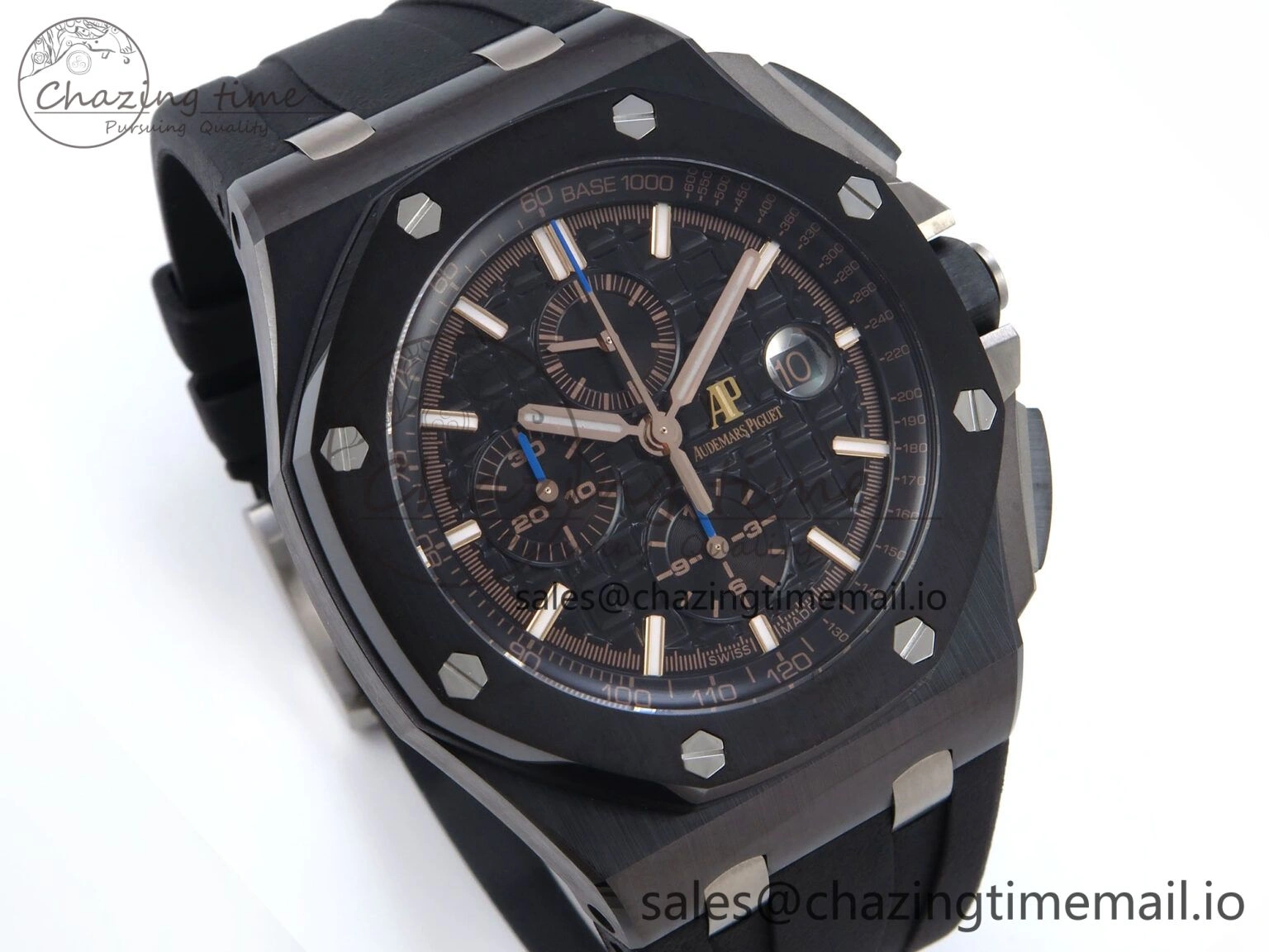 Royal Oak Offshore 44mm Black Ceramic TKF 1:1 Best Edition Black Dial on Black Rubber Strap A3126
