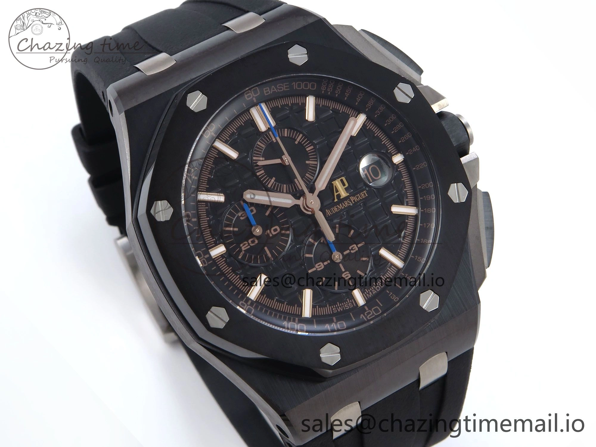 Royal Oak Offshore 44mm Black Ceramic TKF 1:1 Best Edition Black Dial on Black Rubber Strap A3126