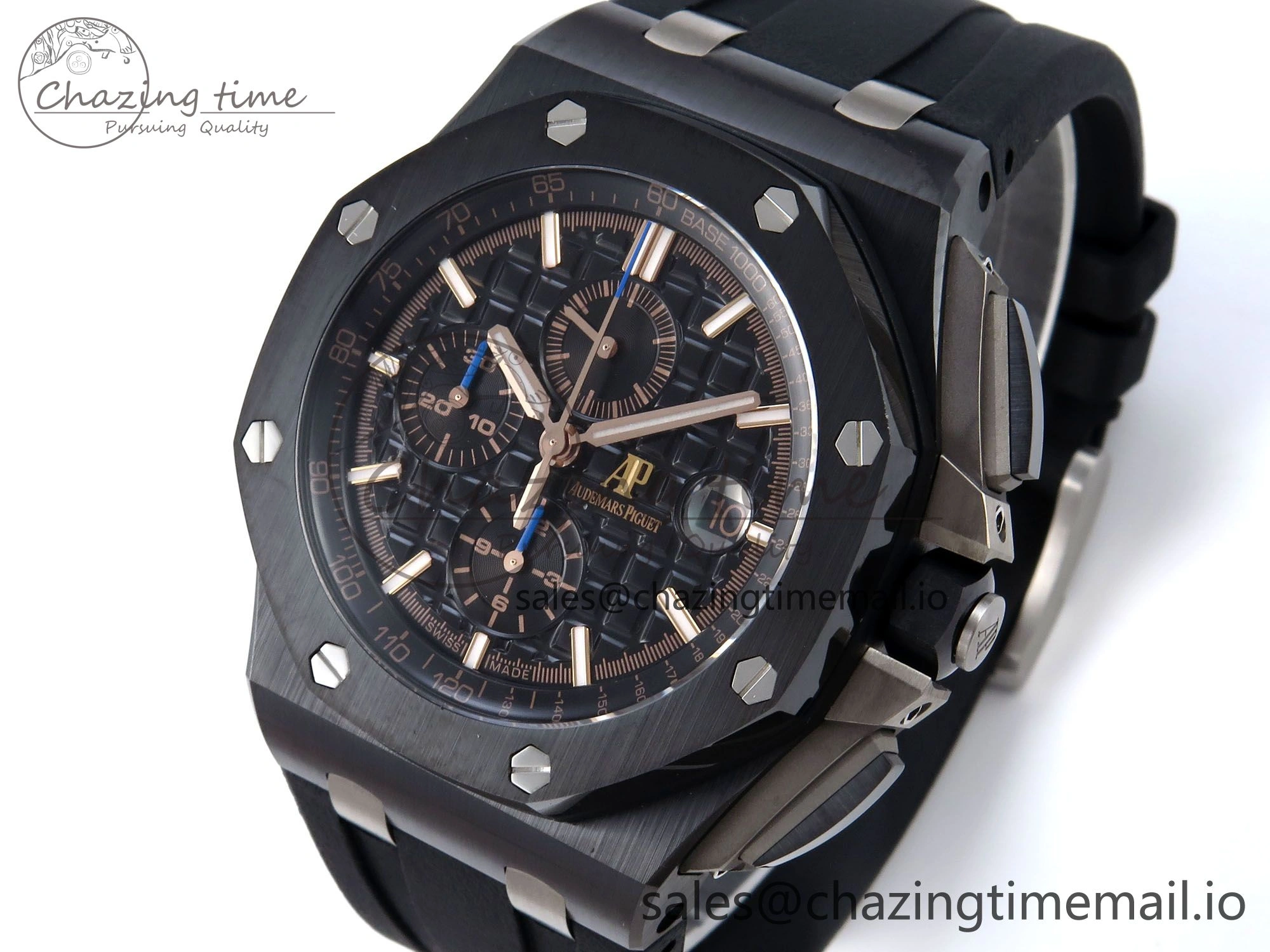Royal Oak Offshore 44mm Black Ceramic TKF 1:1 Best Edition Black Dial on Black Rubber Strap A3126