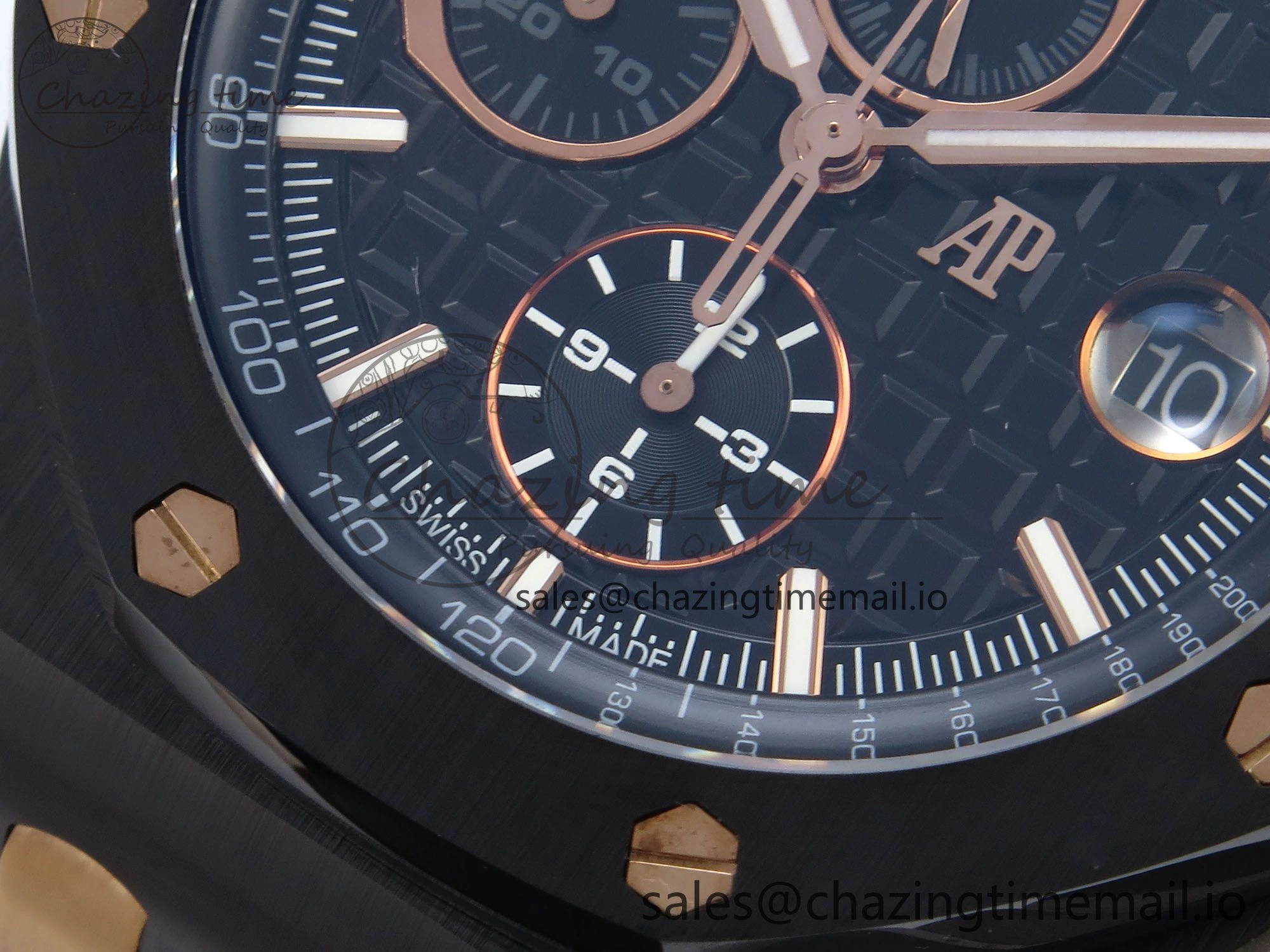Royal Oak Offshore 44mm Black Ceramic TKF 1:1 Best Edition Black RG Dial on Black Rubber Strap A3126