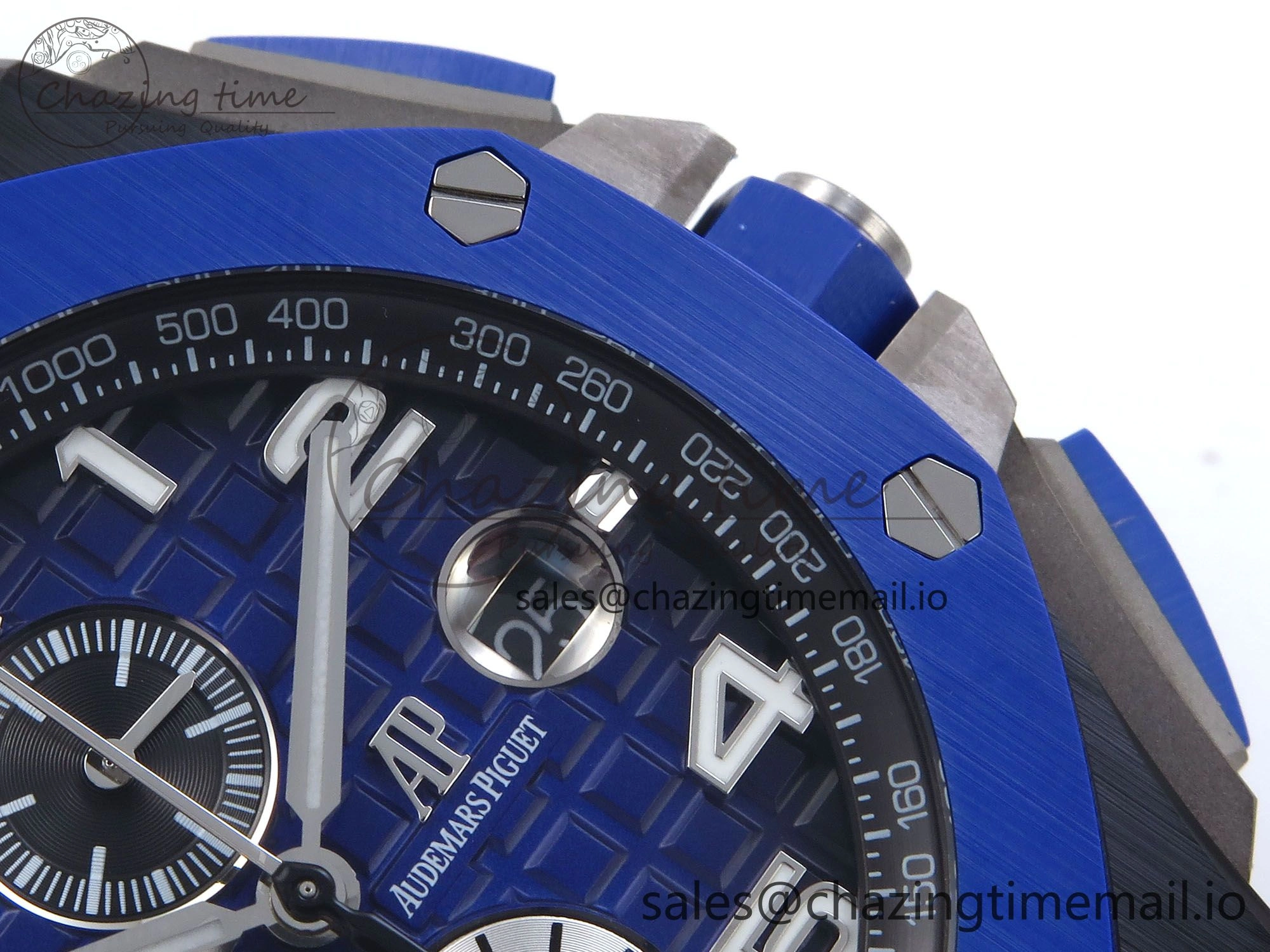 Royal Oak Offshore 44mm Black Ceramic TKF 1:1 Best Edition Blue Dial on Blue Rubber Strap A3126