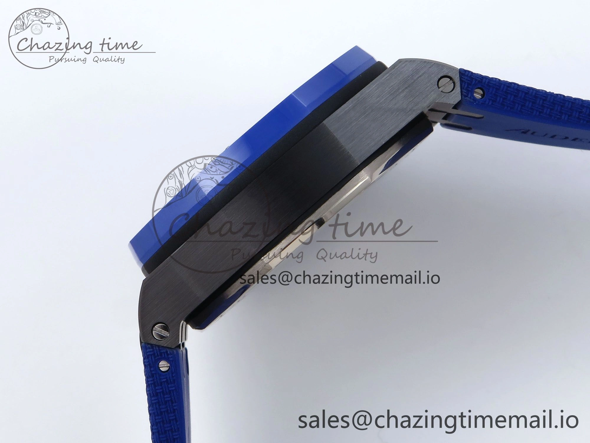 Royal Oak Offshore 44mm Black Ceramic TKF 1:1 Best Edition Blue Dial on Blue Rubber Strap A3126