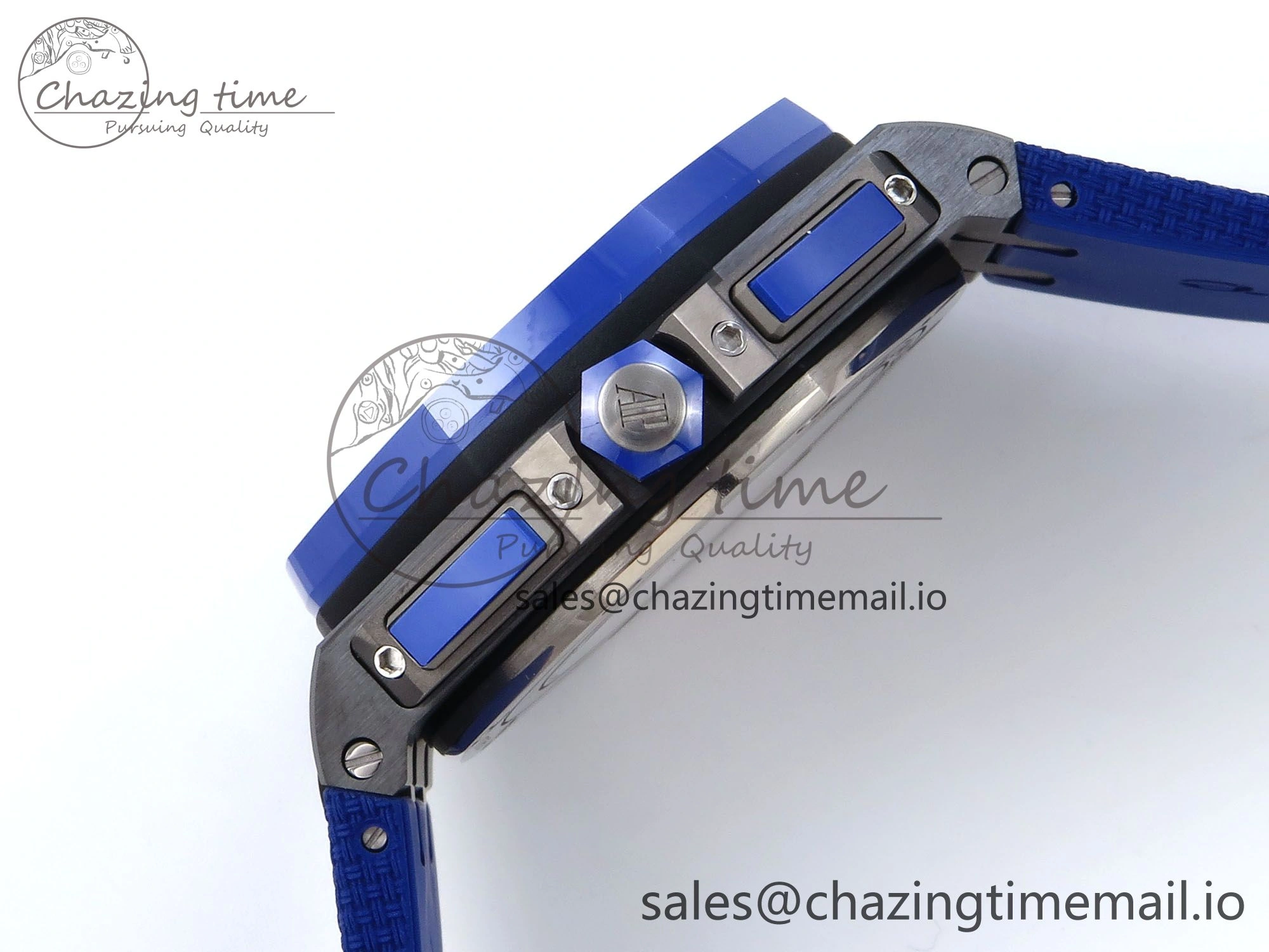 Royal Oak Offshore 44mm Black Ceramic TKF 1:1 Best Edition Blue Dial on Blue Rubber Strap A3126