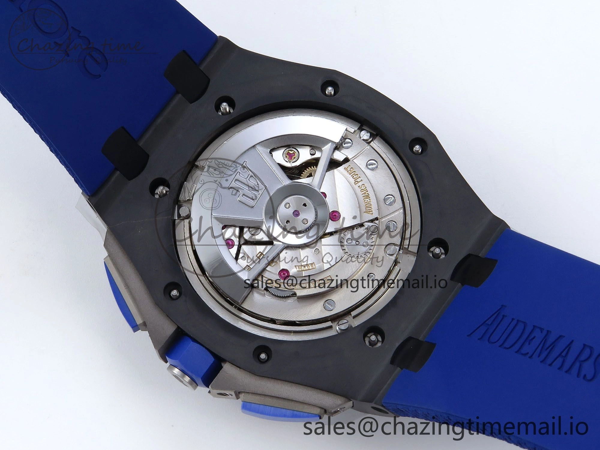 Royal Oak Offshore 44mm Black Ceramic TKF 1:1 Best Edition Blue Dial on Blue Rubber Strap A3126
