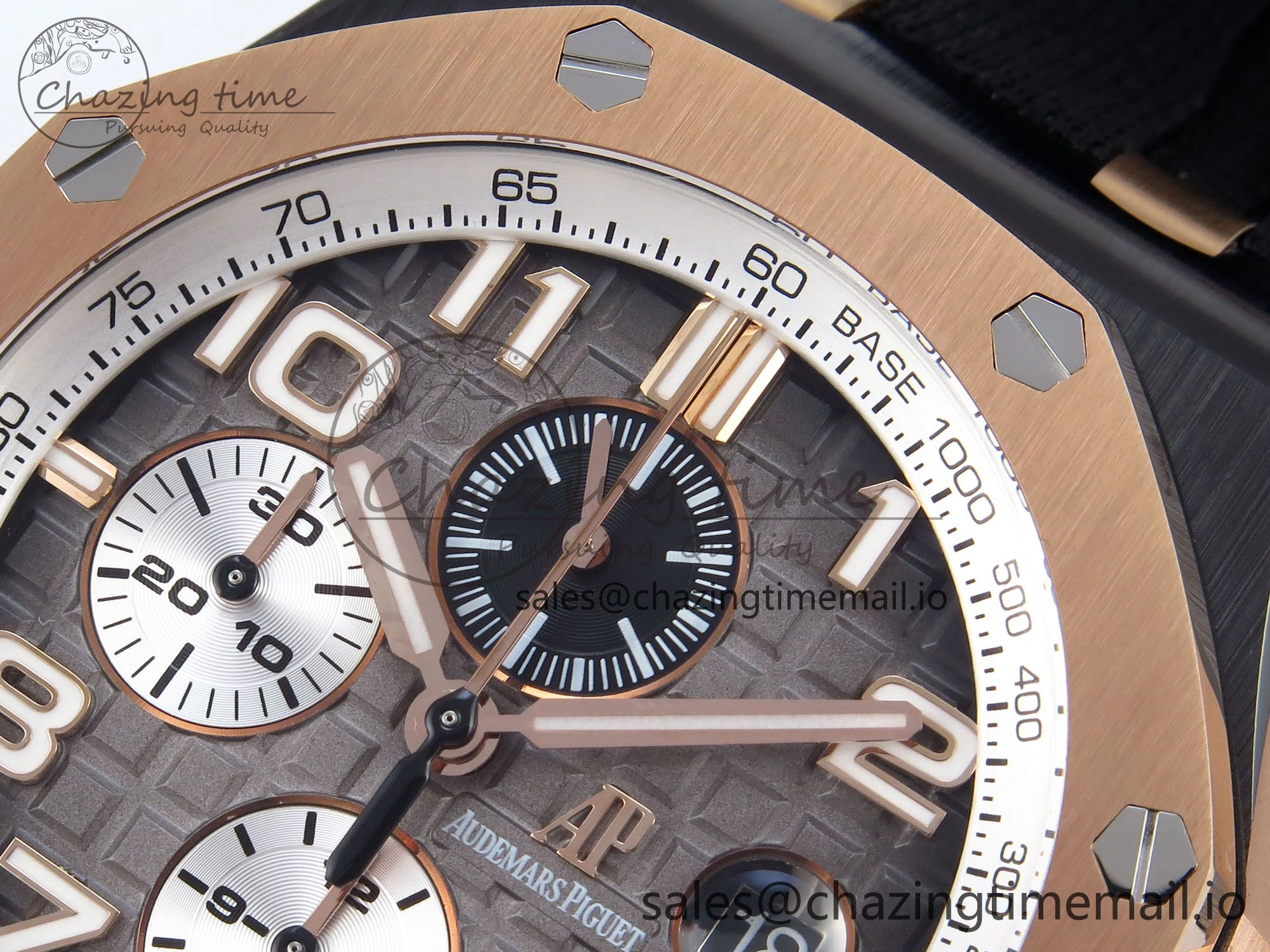 Royal Oak Offshore 44mm Black Ceramic TKF 1:1 Best Edition Gray Dial RG Bezel on Black Rubber Strap A3126