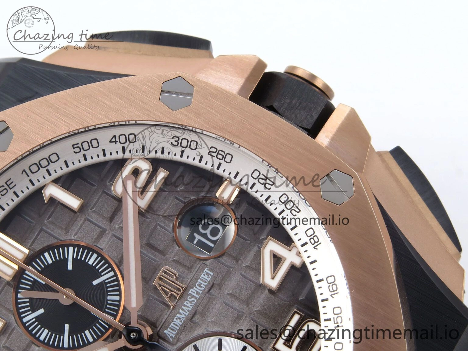 Royal Oak Offshore 44mm Black Ceramic TKF 1:1 Best Edition Gray Dial RG Bezel on Black Rubber Strap A3126
