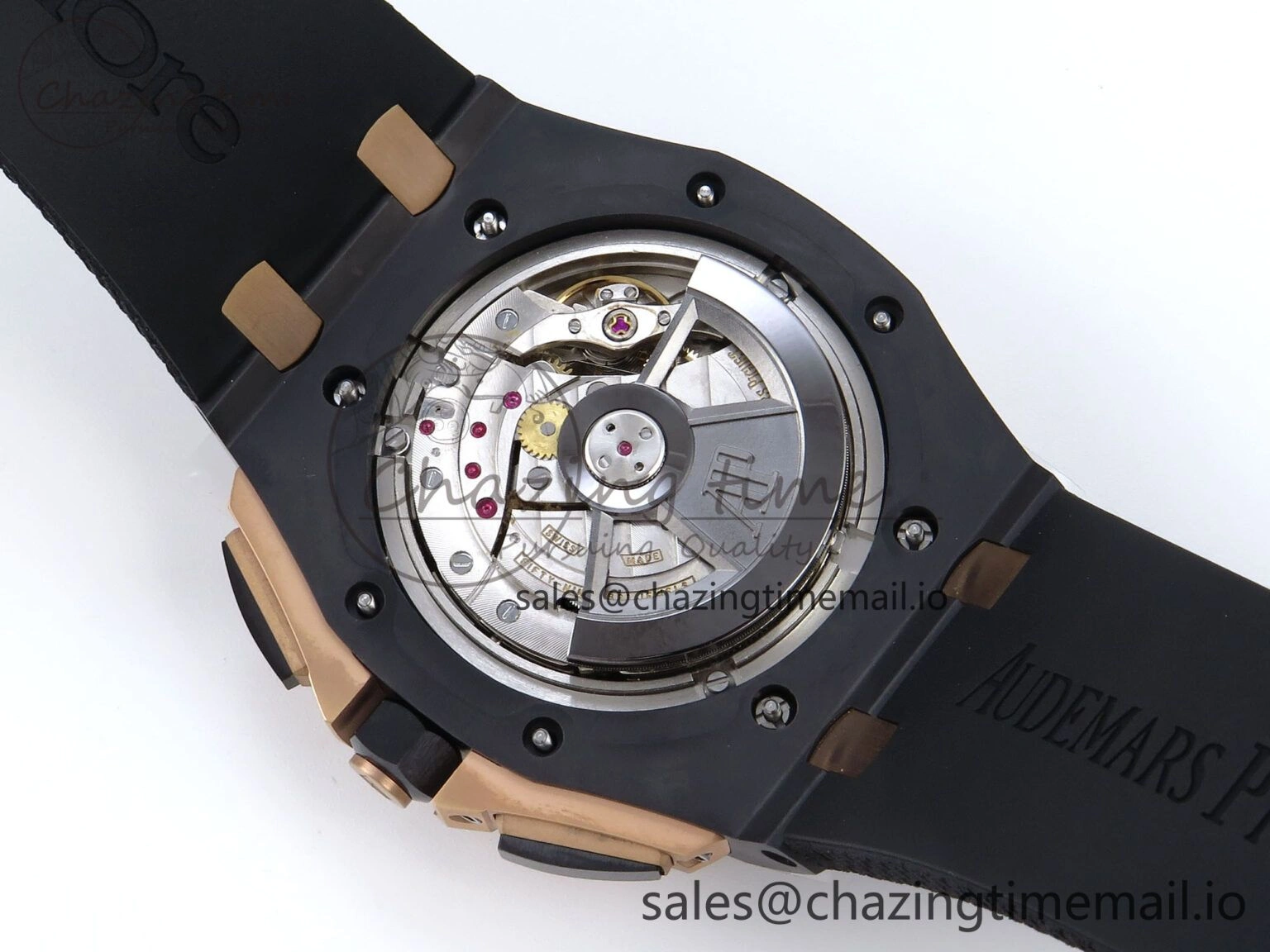 Royal Oak Offshore 44mm Black Ceramic TKF 1:1 Best Edition Gray Dial RG Bezel on Black Rubber Strap A3126