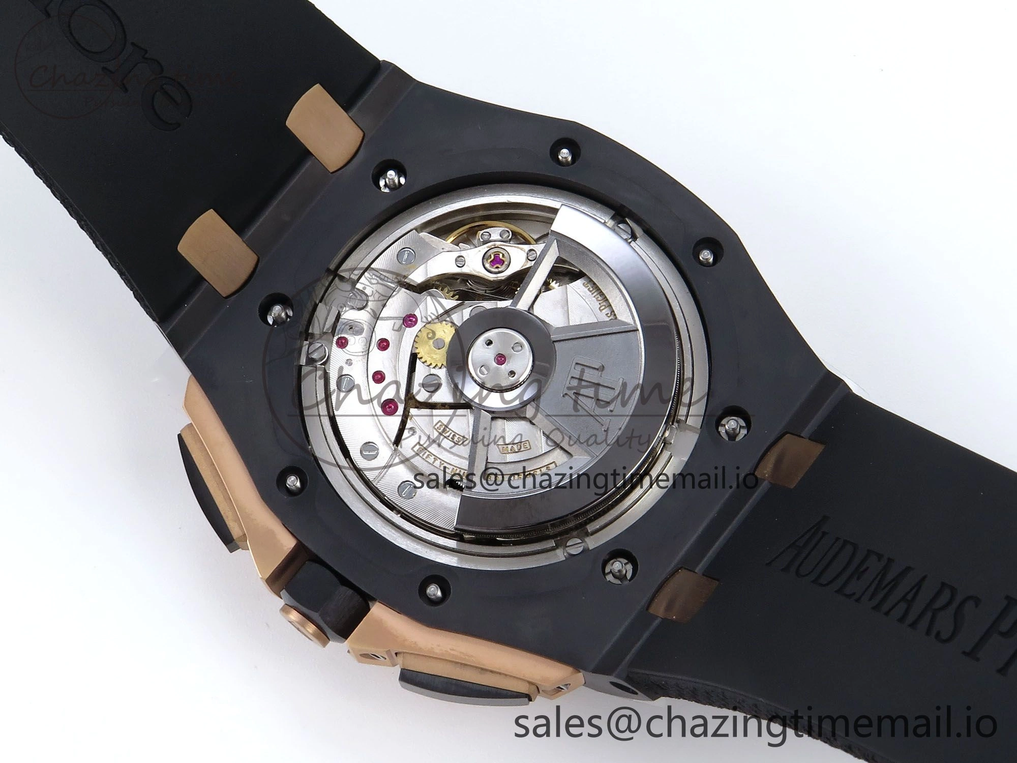 Royal Oak Offshore 44mm Black Ceramic TKF 1:1 Best Edition Gray Dial RG Bezel on Black Rubber Strap A3126