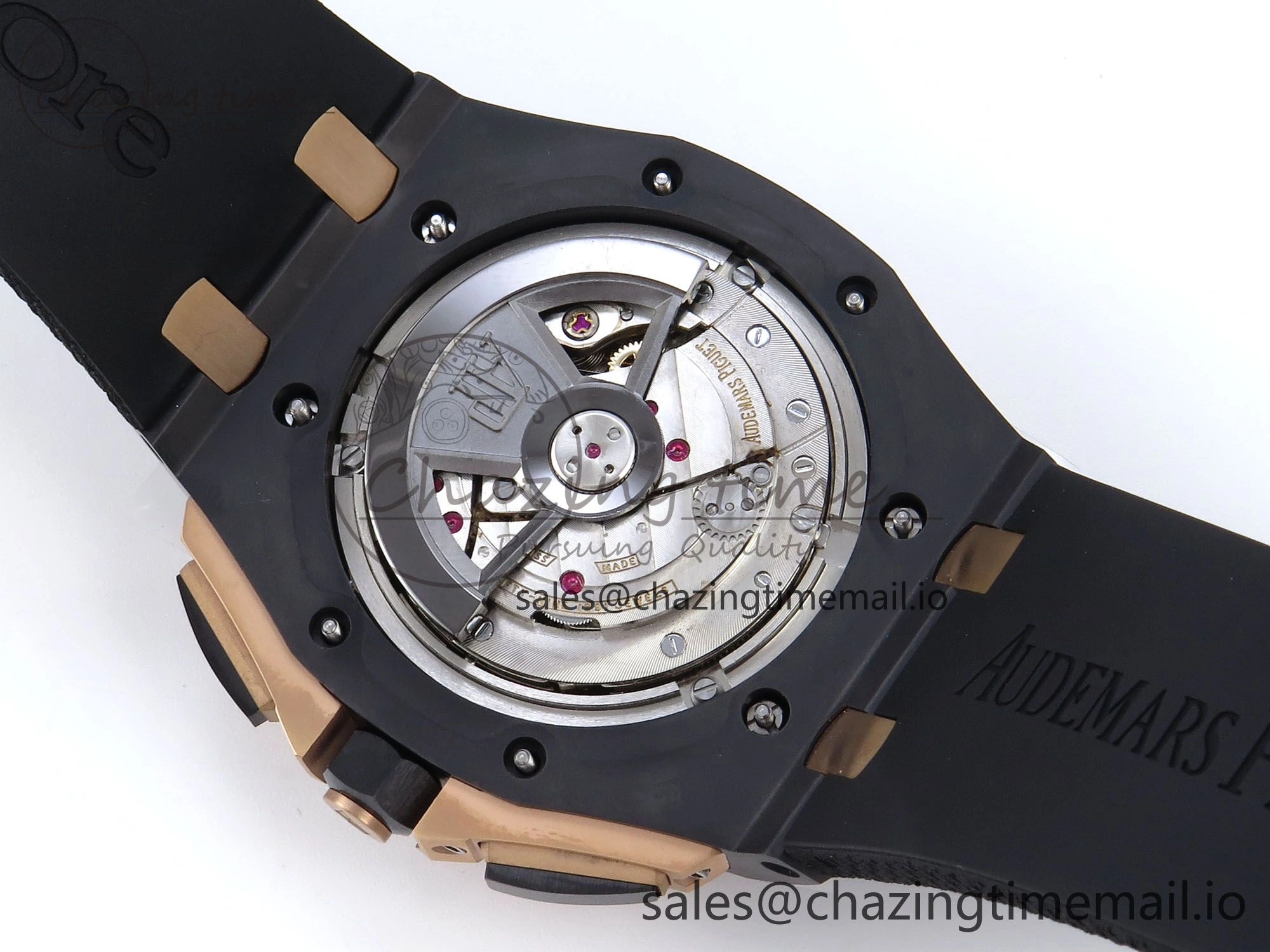Royal Oak Offshore 44mm Black Ceramic TKF 1:1 Best Edition Gray Dial RG Bezel on Black Rubber Strap A3126