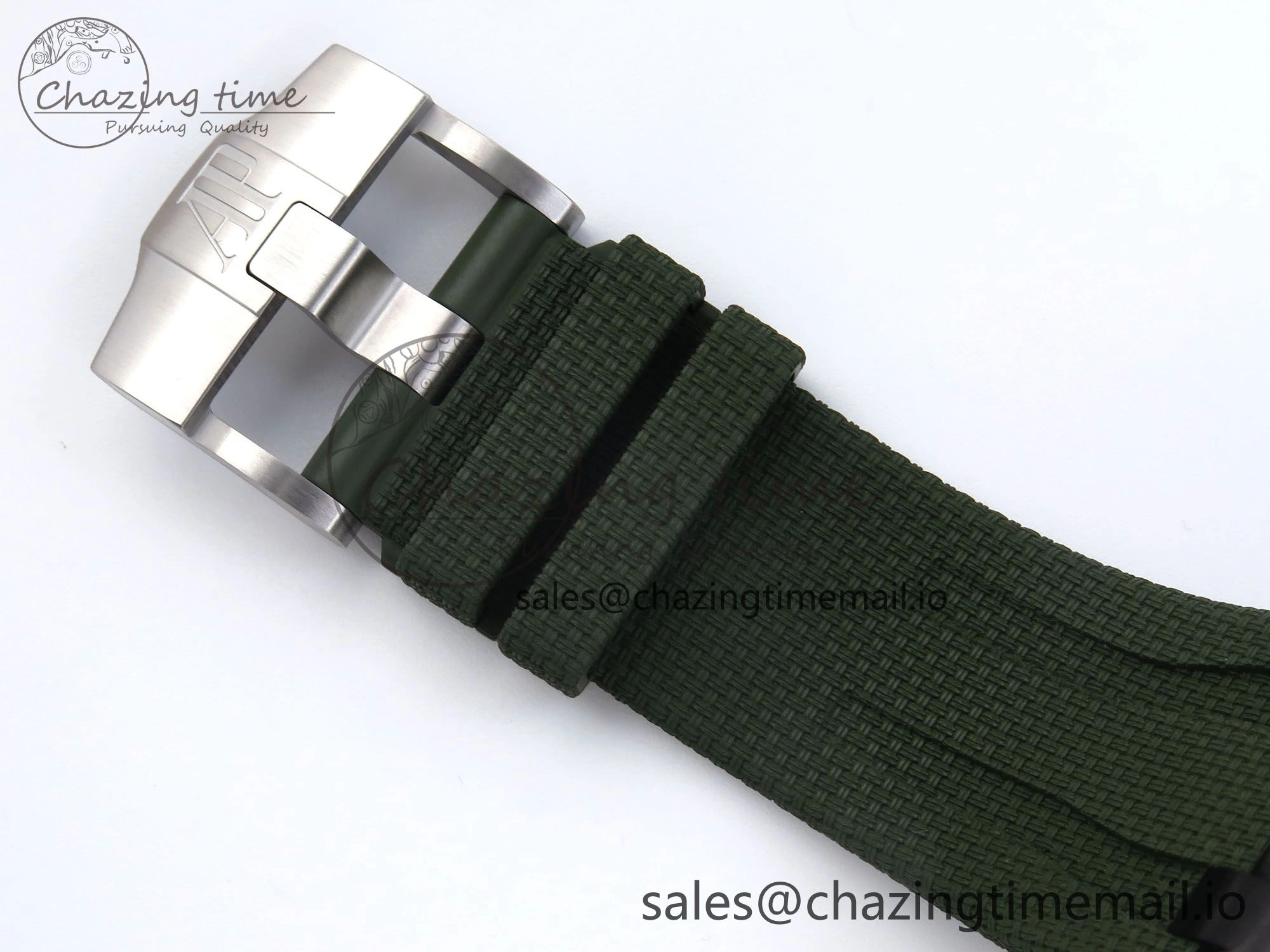 Royal Oak Offshore 44mm Black Ceramic TKF 1:1 Best Edition Green Dial on Green Rubber Strap A3126