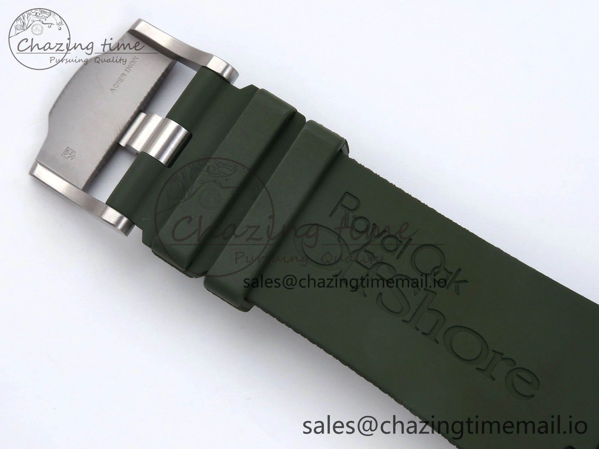 Royal Oak Offshore 44mm Black Ceramic TKF 1:1 Best Edition Green Dial on Green Rubber Strap A3126