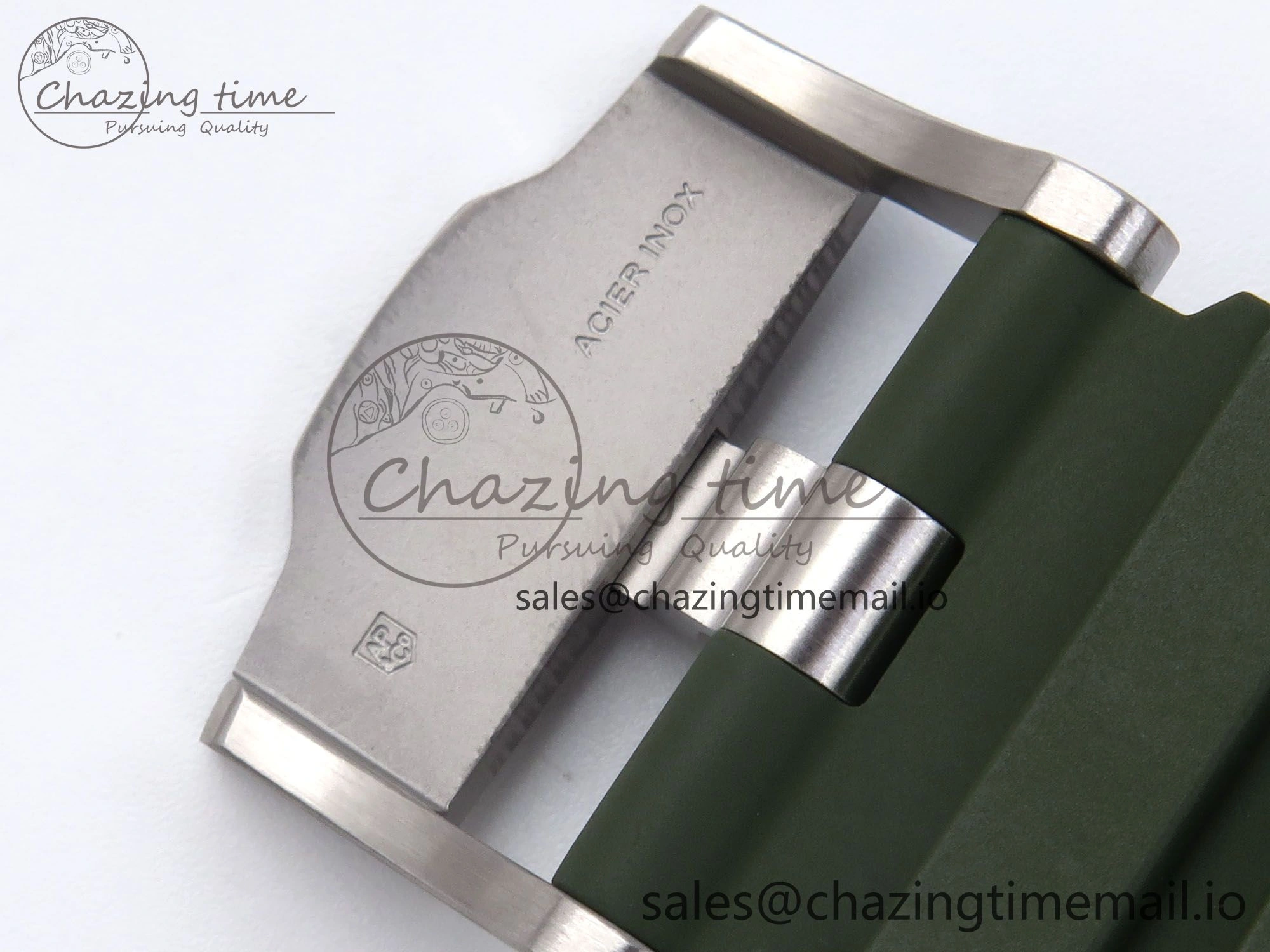 Royal Oak Offshore 44mm Black Ceramic TKF 1:1 Best Edition Green Dial on Green Rubber Strap A3126