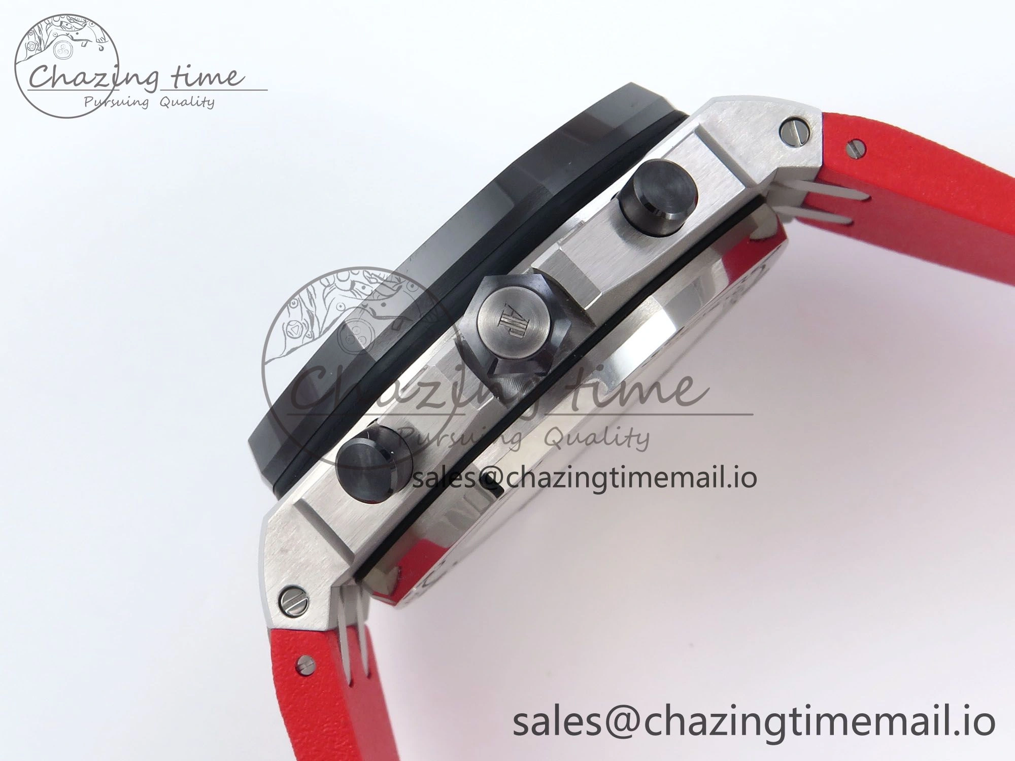 Royal Oak Offshore 44mm Black Themes SS TKF 1:1 Best Edition Black Dial on Black Red Rubber Strap A3126