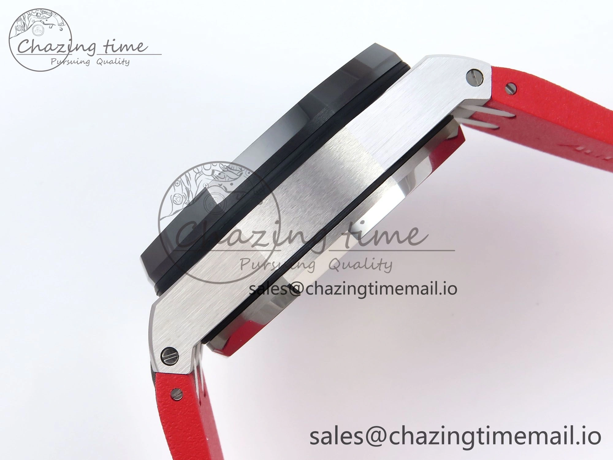 Royal Oak Offshore 44mm Black Themes SS TKF 1:1 Best Edition Black Dial on Black Red Rubber Strap A3126