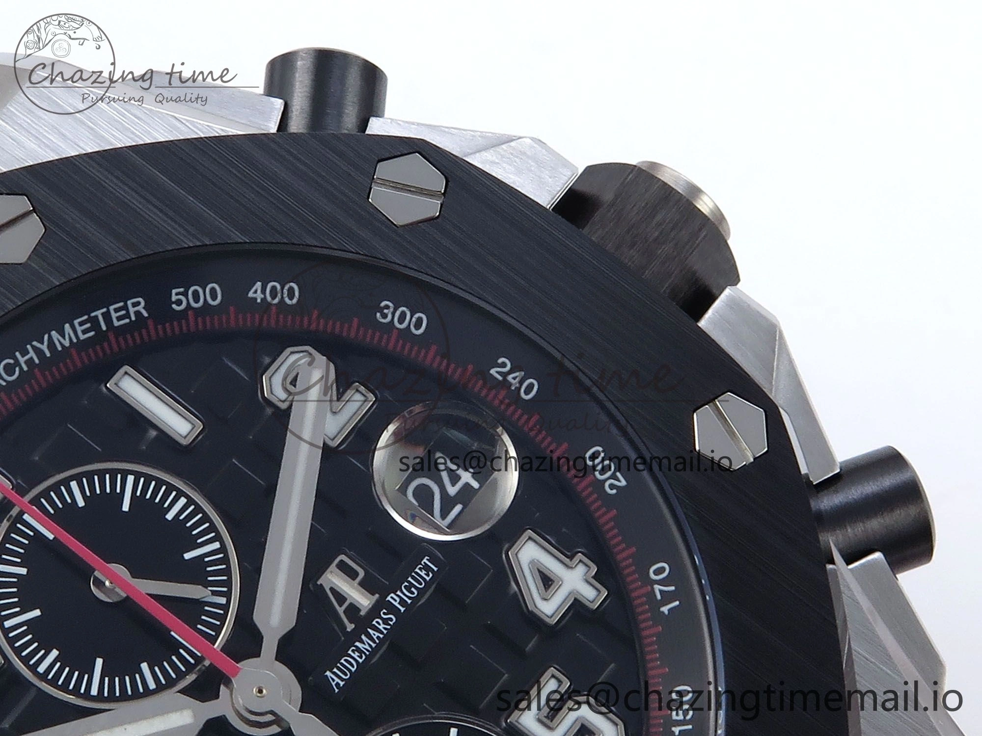Royal Oak Offshore 44mm Black Themes SS TKF 1:1 Best Edition Black Dial on Black Red Rubber Strap A3126