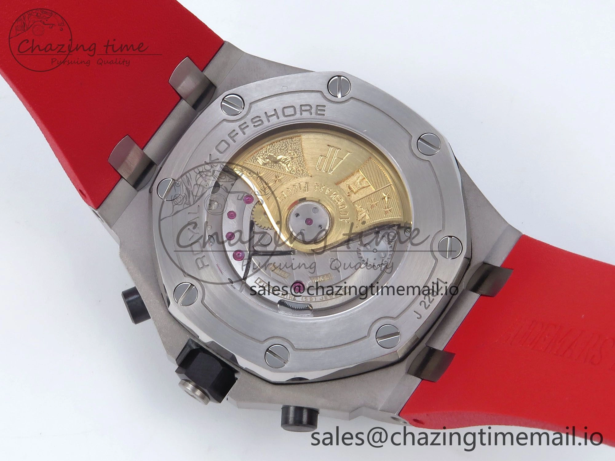 Royal Oak Offshore 44mm Black Themes SS TKF 1:1 Best Edition Black Dial on Black Red Rubber Strap A3126