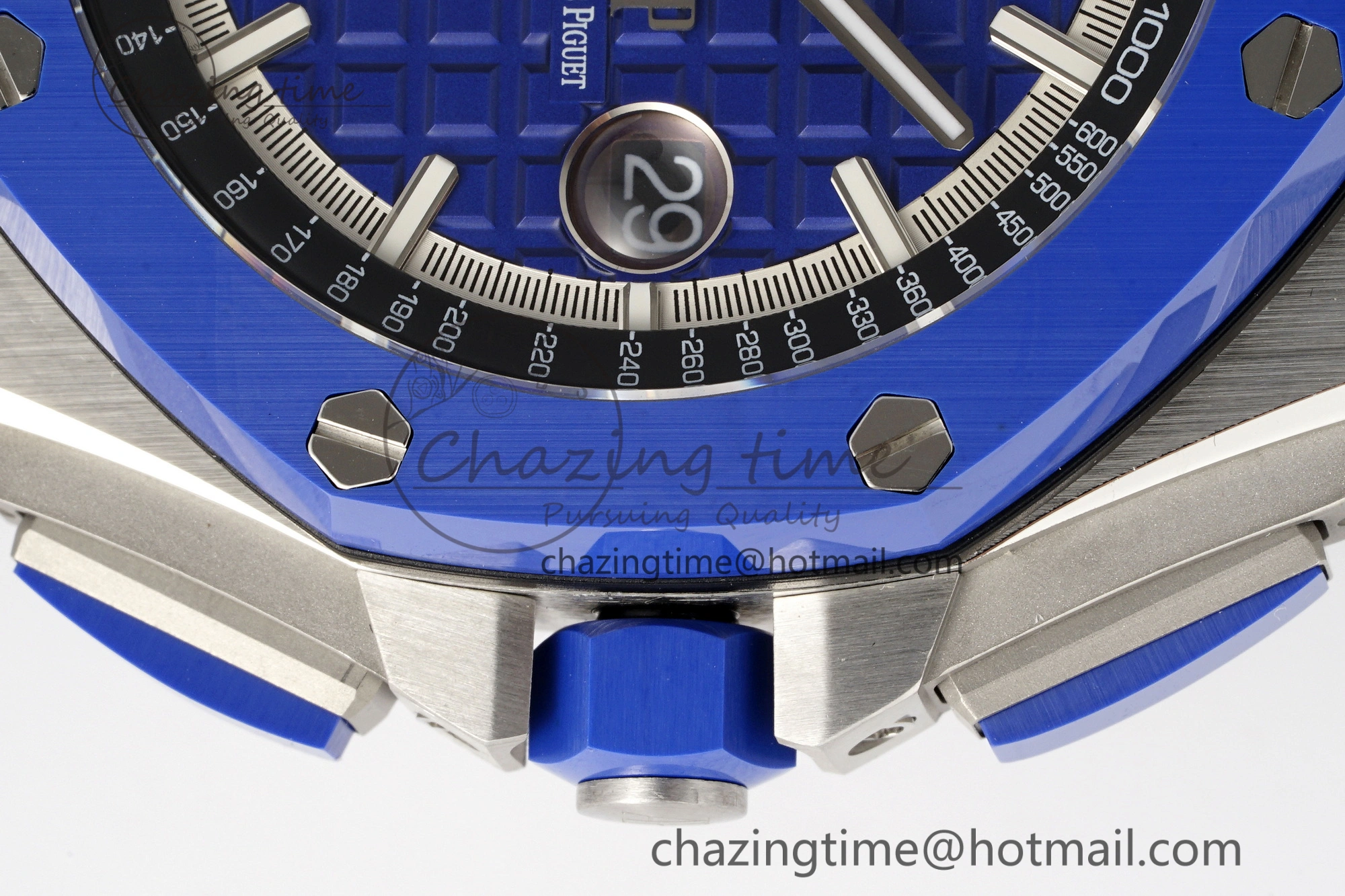 Royal Oak Offshore 44mm Blue Ceramic Bezel APF 1:1 Best Edition Blue Dial on Blue Camou Strap A3126 V2