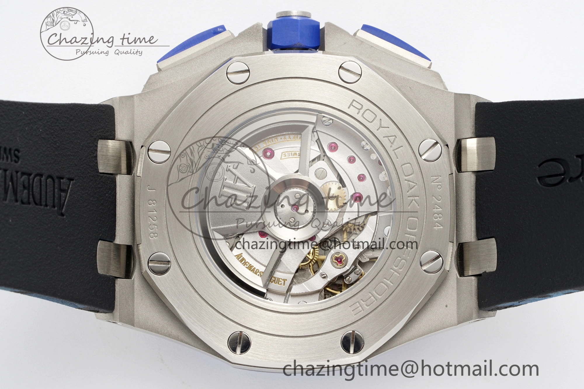 Royal Oak Offshore 44mm Blue Ceramic Bezel APF 1:1 Best Edition Blue Dial on Blue Camou Strap A3126 V2