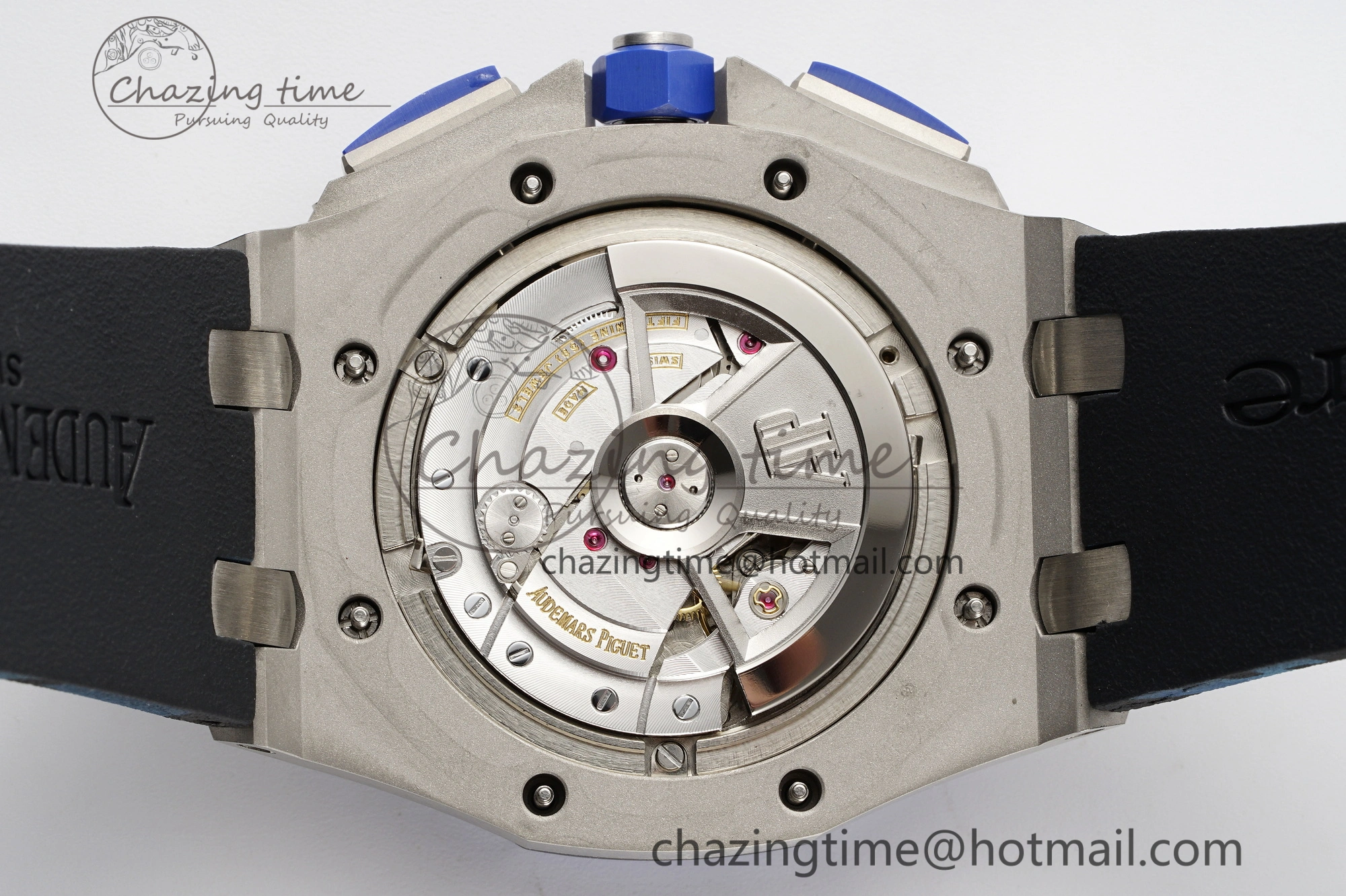 Royal Oak Offshore 44mm Blue Ceramic Bezel APF 1:1 Best Edition Blue Dial on Blue Camou Strap A3126 V2