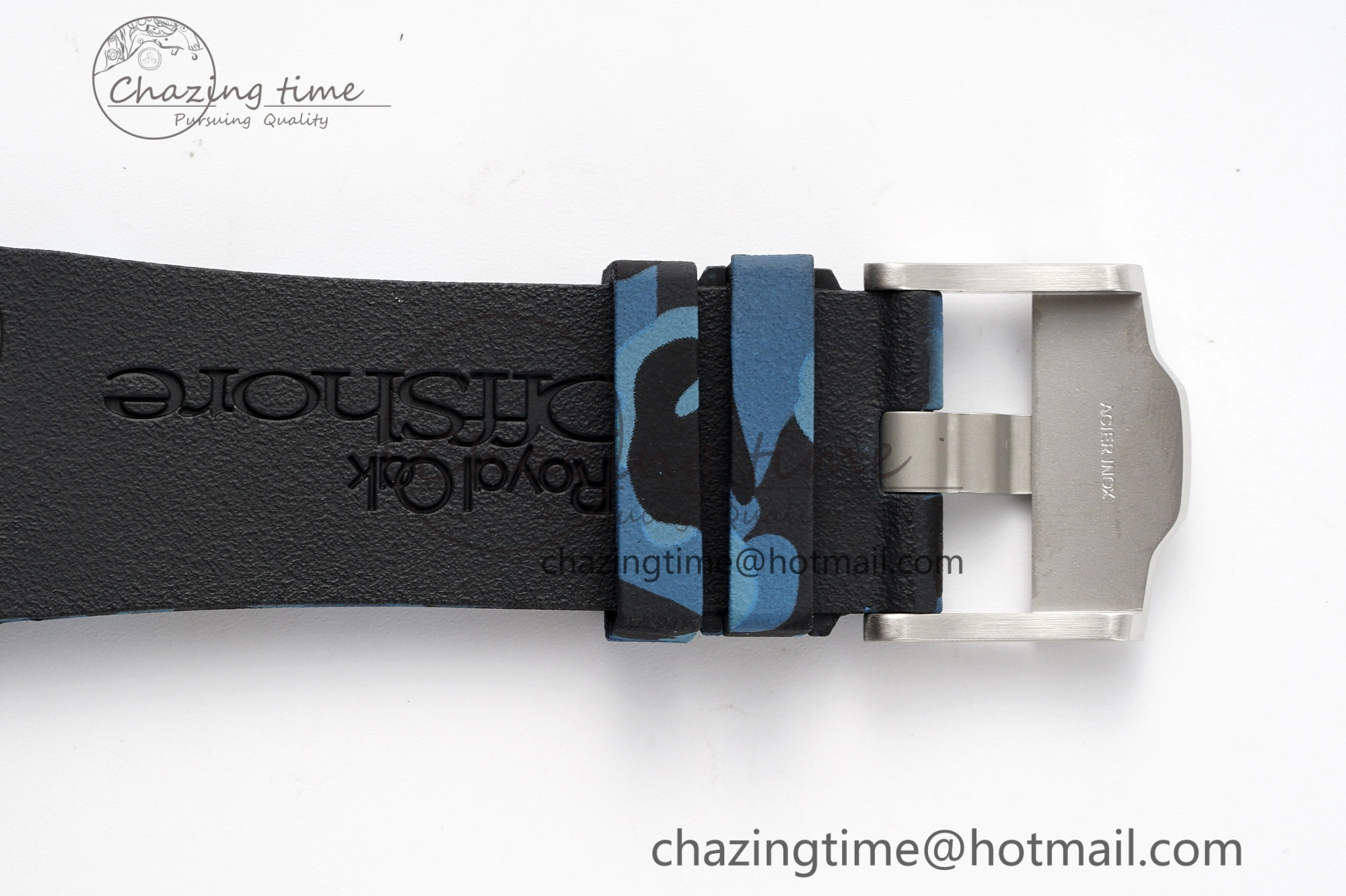 Royal Oak Offshore 44mm Blue Ceramic Bezel APF 1:1 Best Edition Blue Dial on Blue Camou Strap A3126 V2