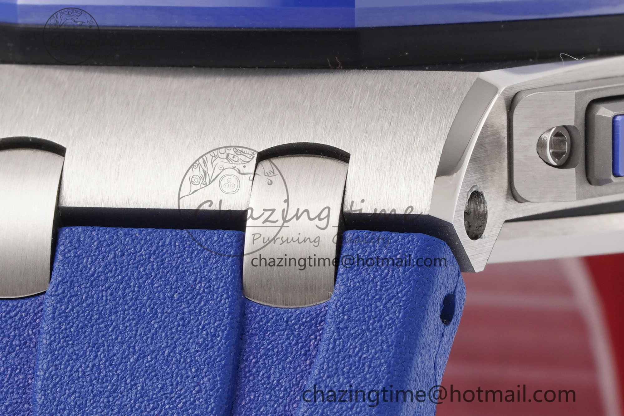 Royal Oak Offshore 44mm Blue Ceramic Bezel APF 1:1 Best Edition Blue Red Dial on Blue Red Rubber Strap A3126 V2