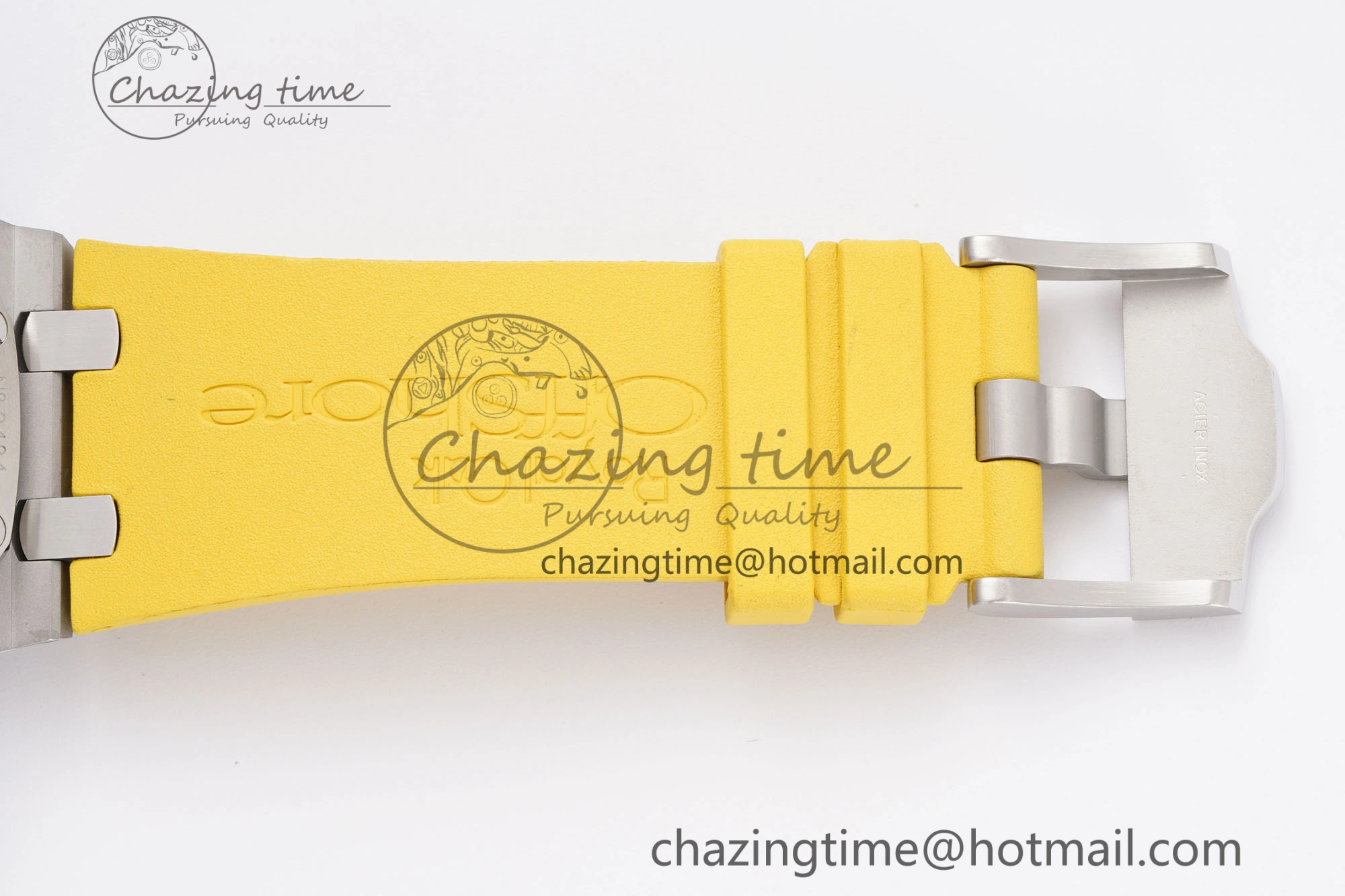Royal Oak Offshore 44mm Blue Ceramic Bezel APF 1:1 Best Edition Blue Yellow Dial on Blue Yellow Rubber Strap A3126 V2