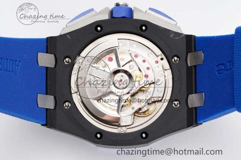 Royal Oak Offshore 44mm Blue Black Ceramic APF 1:1 Best Edition Blue Black Dial on Rubber Strap A3126 V2
